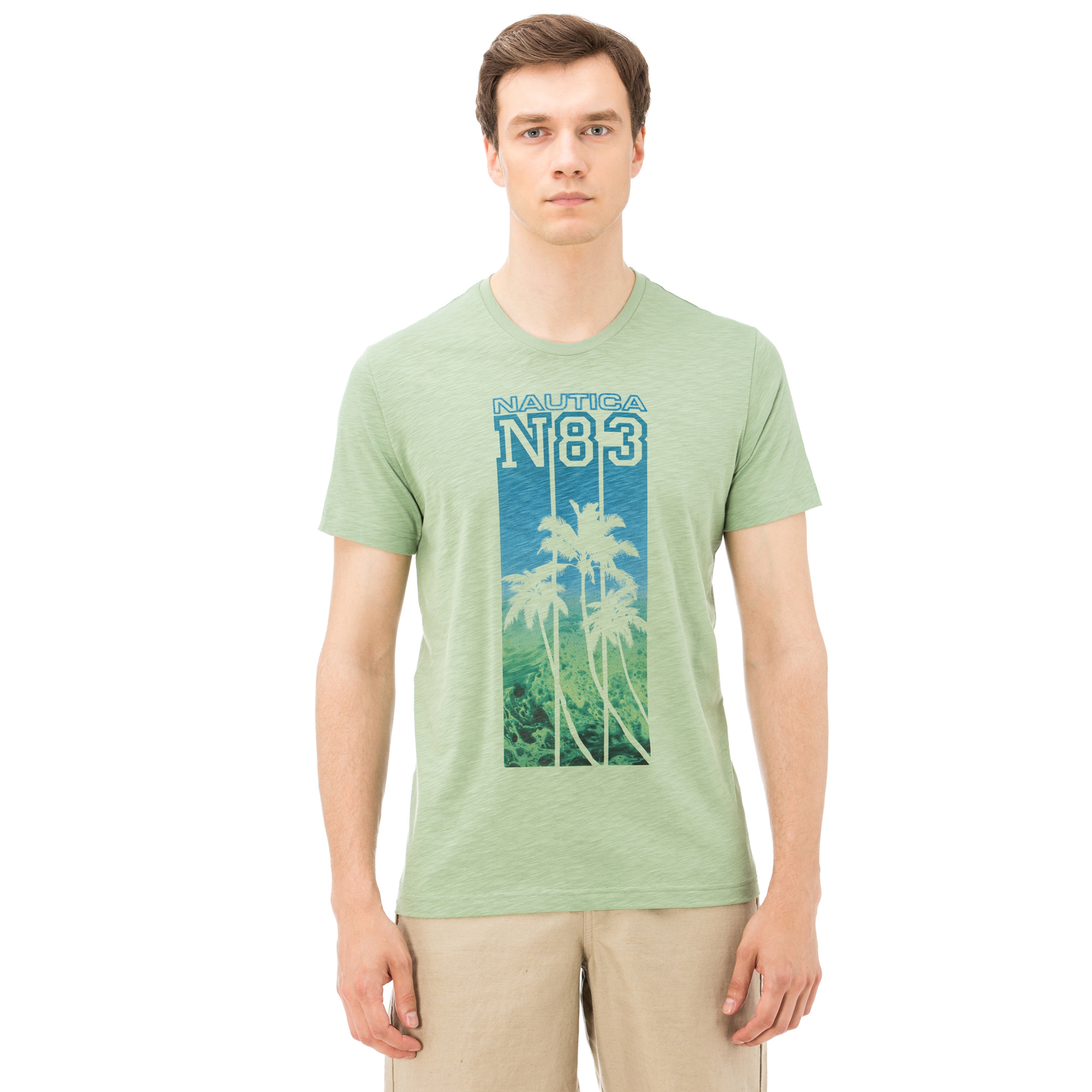 Nautica Erkek Yeşil Slim Fit T-Shirt