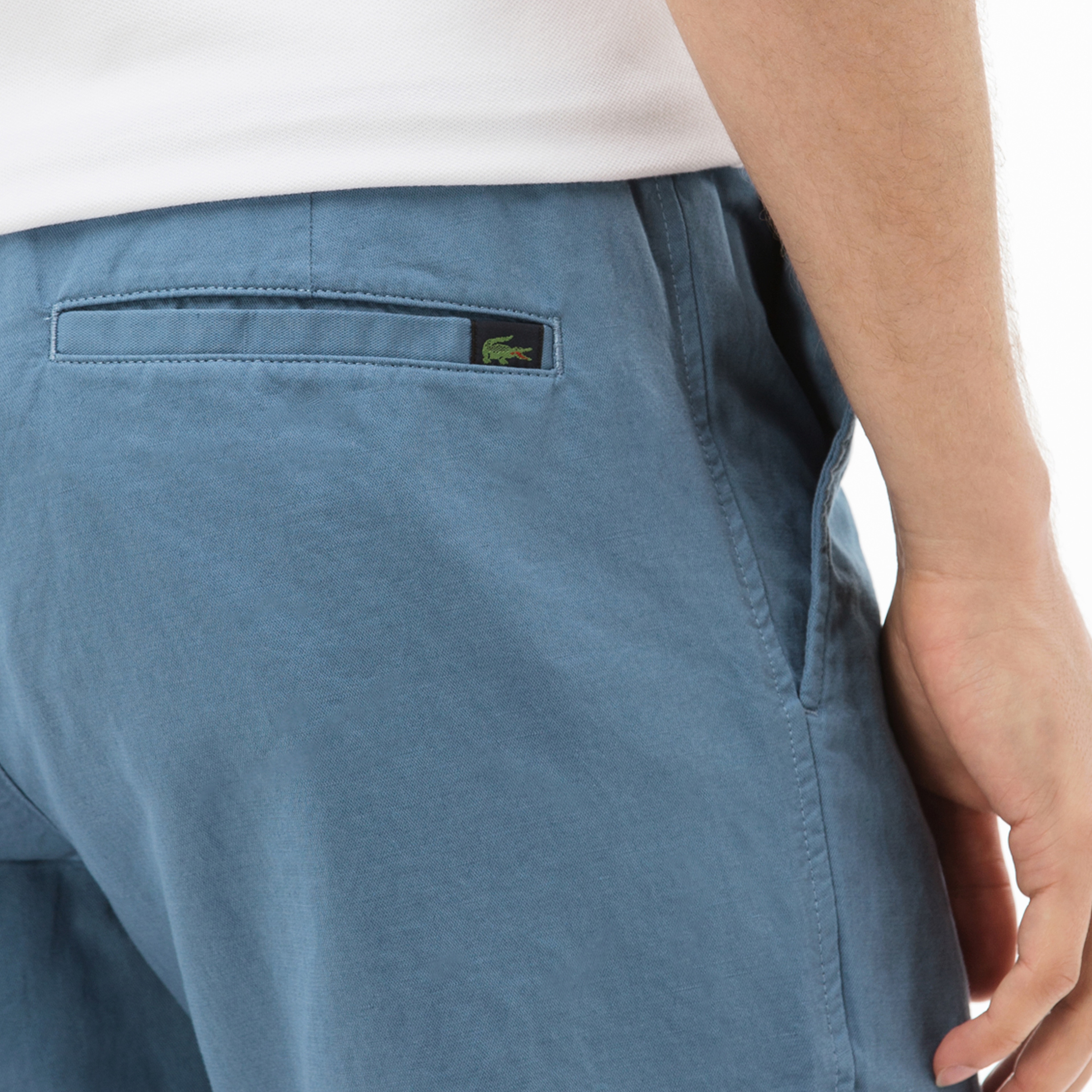 Lacoste Erkek Keten Mavi Şort