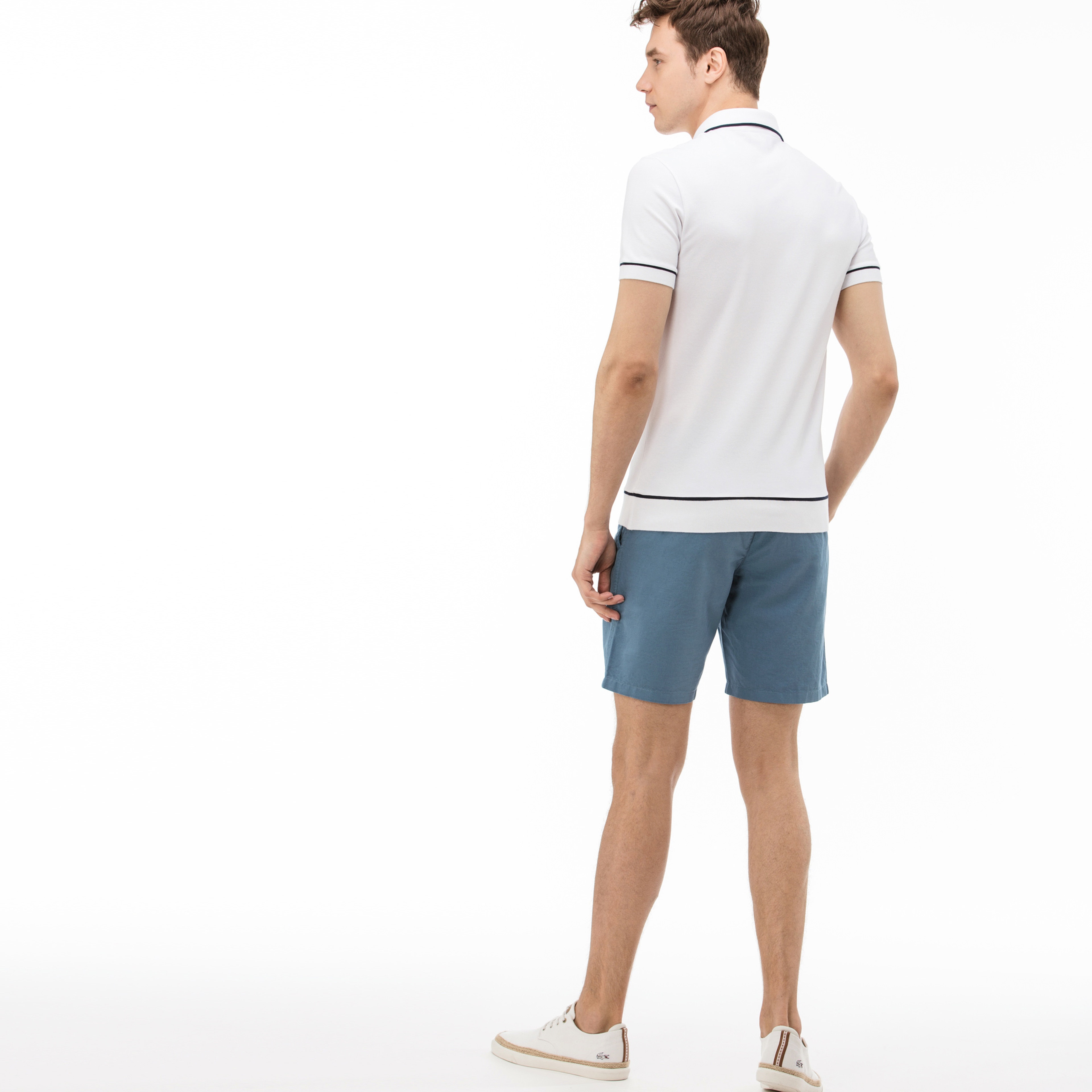 Lacoste Erkek Keten Mavi Şort