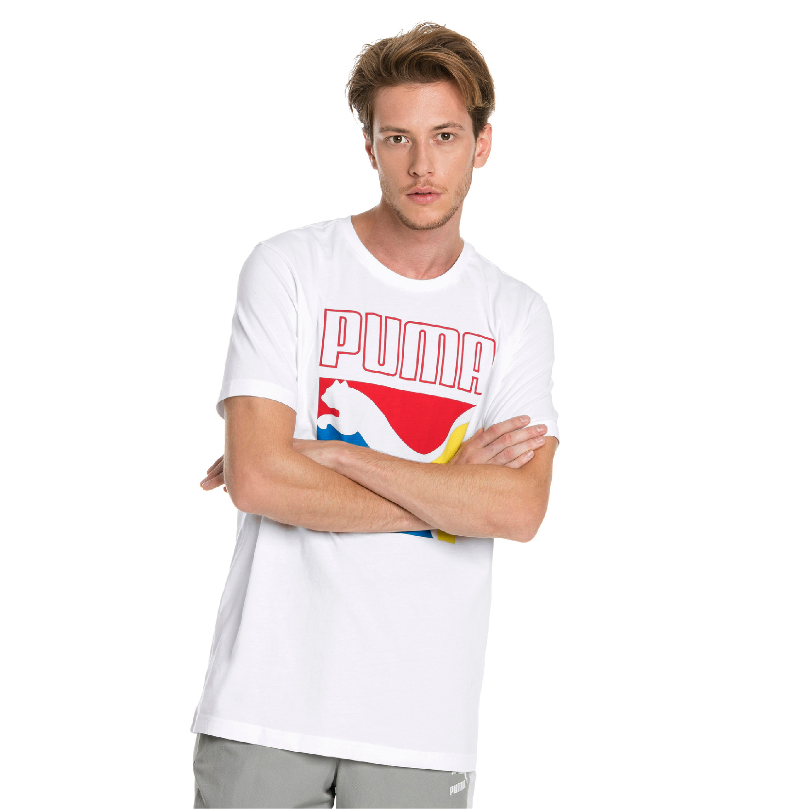 Puma Graphic Box Logo Erkek Beyaz T-Shirt