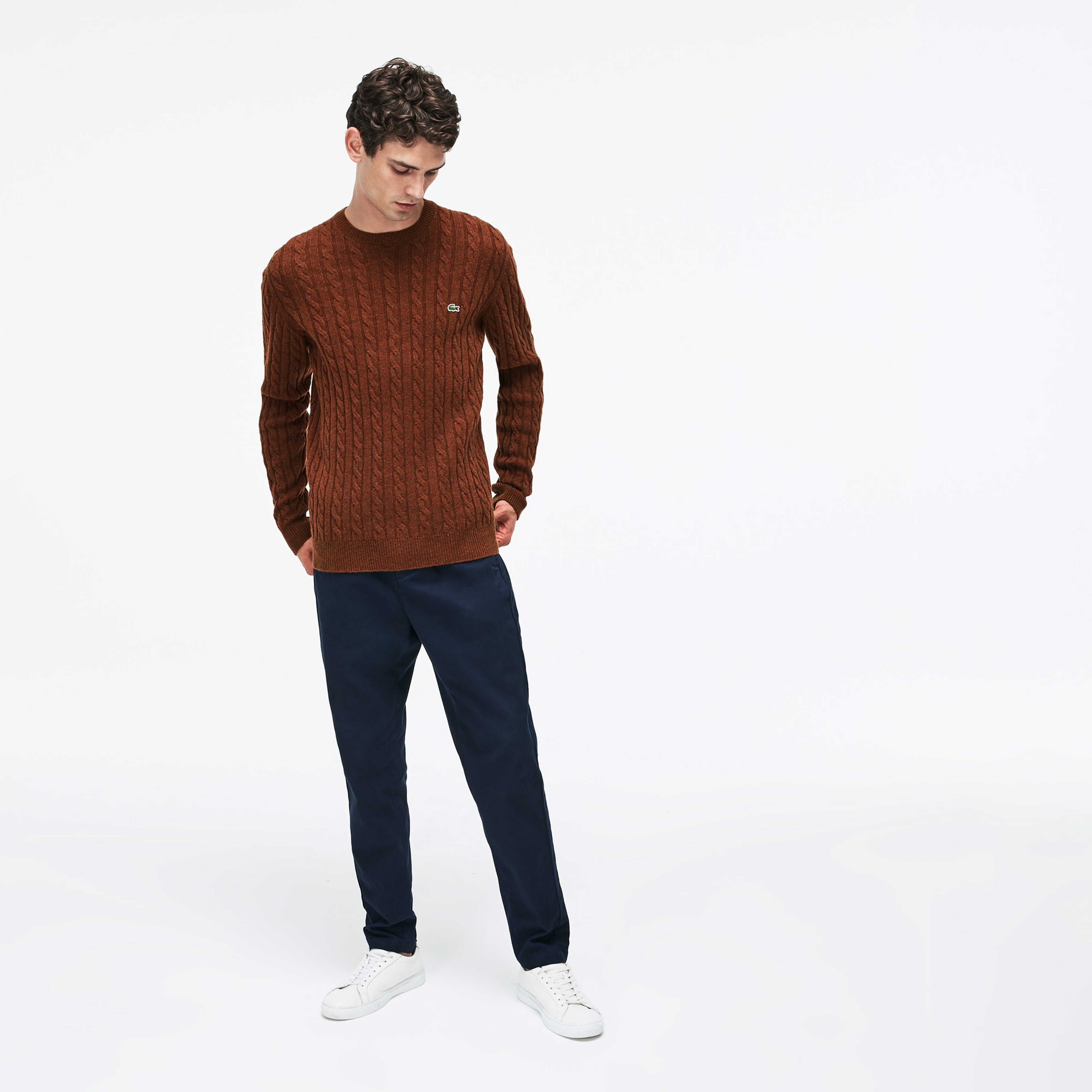 Lacoste Erkek Kahverengi Saç Örgü Triko