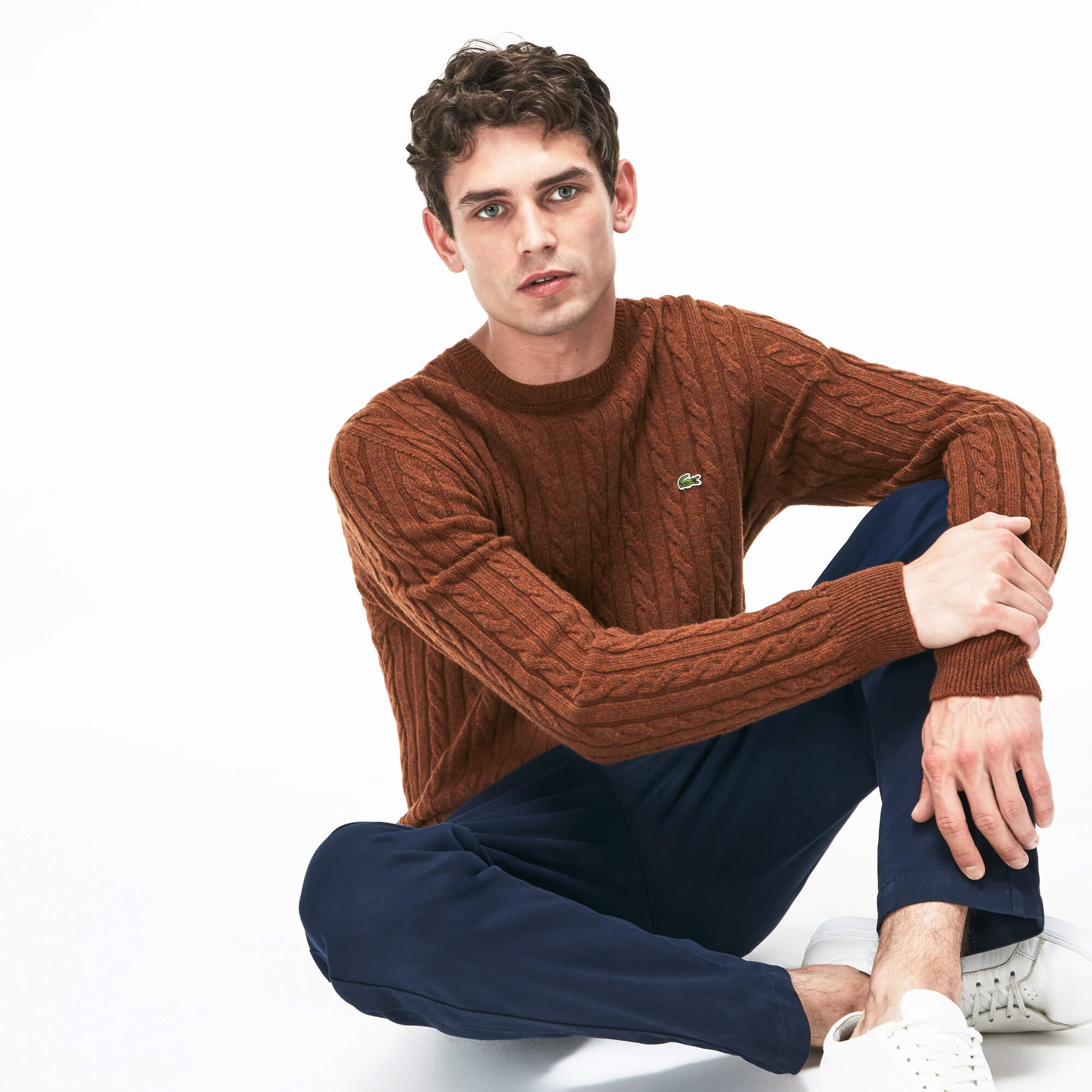 Lacoste Erkek Kahverengi Saç Örgü Triko