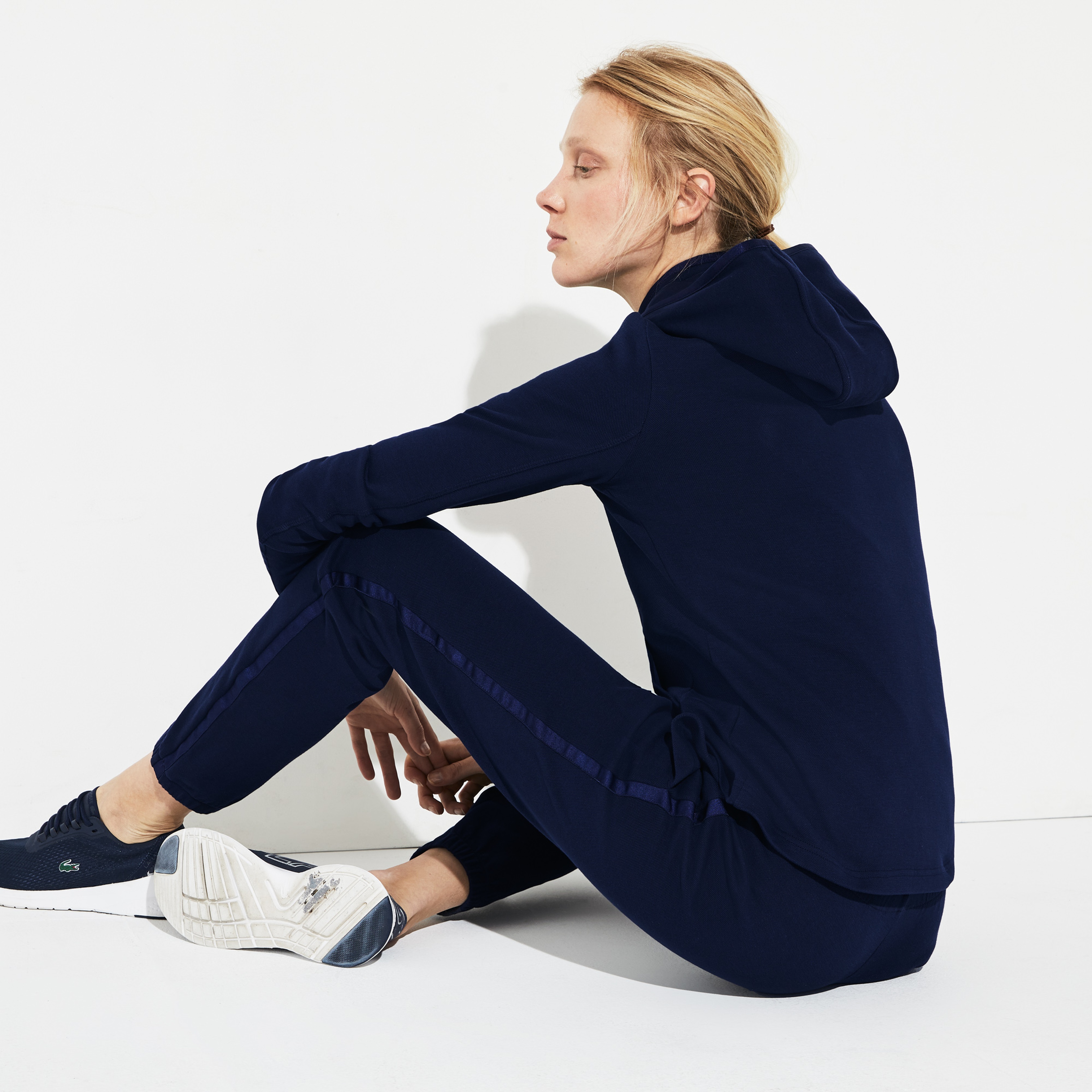 Lacoste Sport Kadın Kapüşonlu Lacivert Sweatshirt