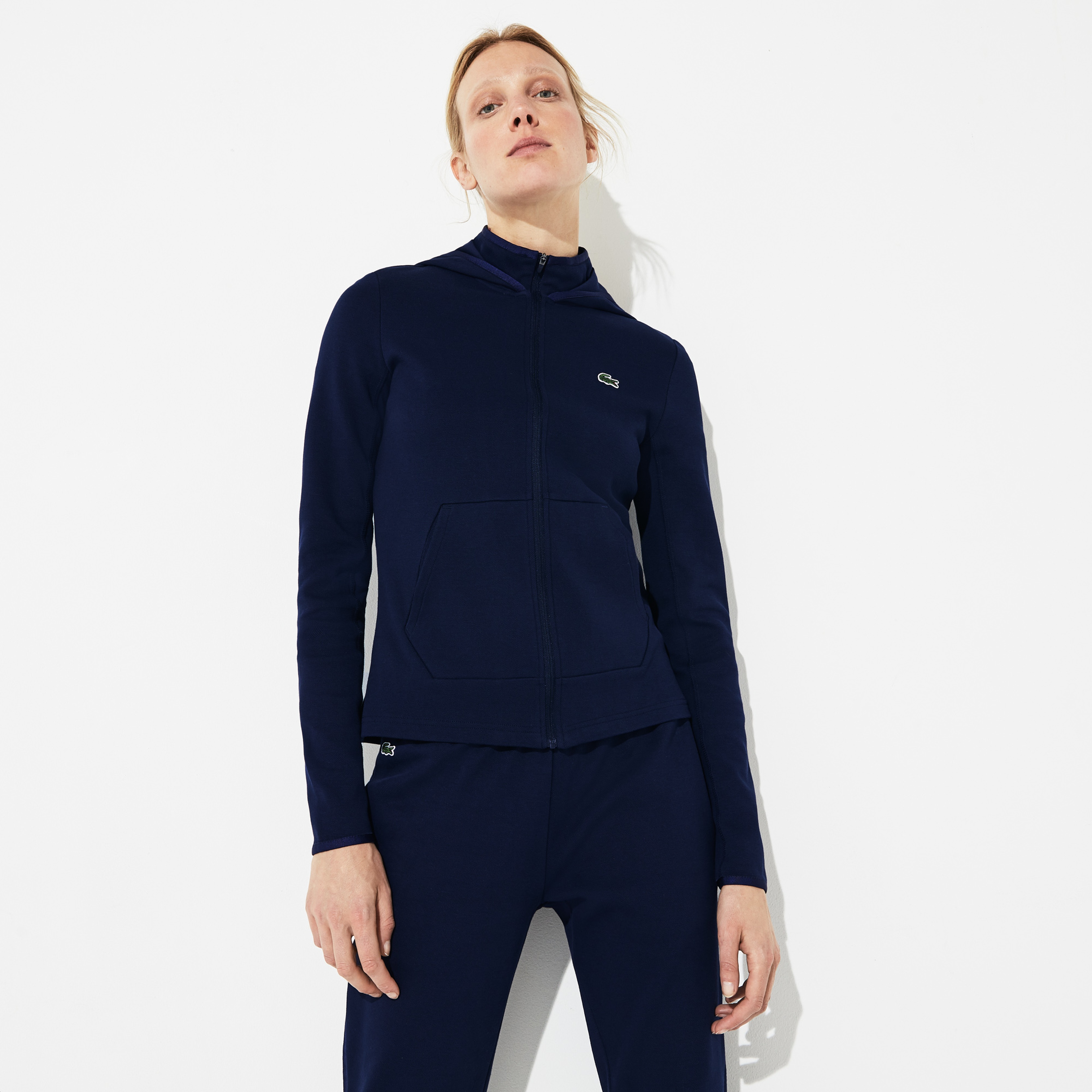 Lacoste Sport Kadın Kapüşonlu Lacivert Sweatshirt