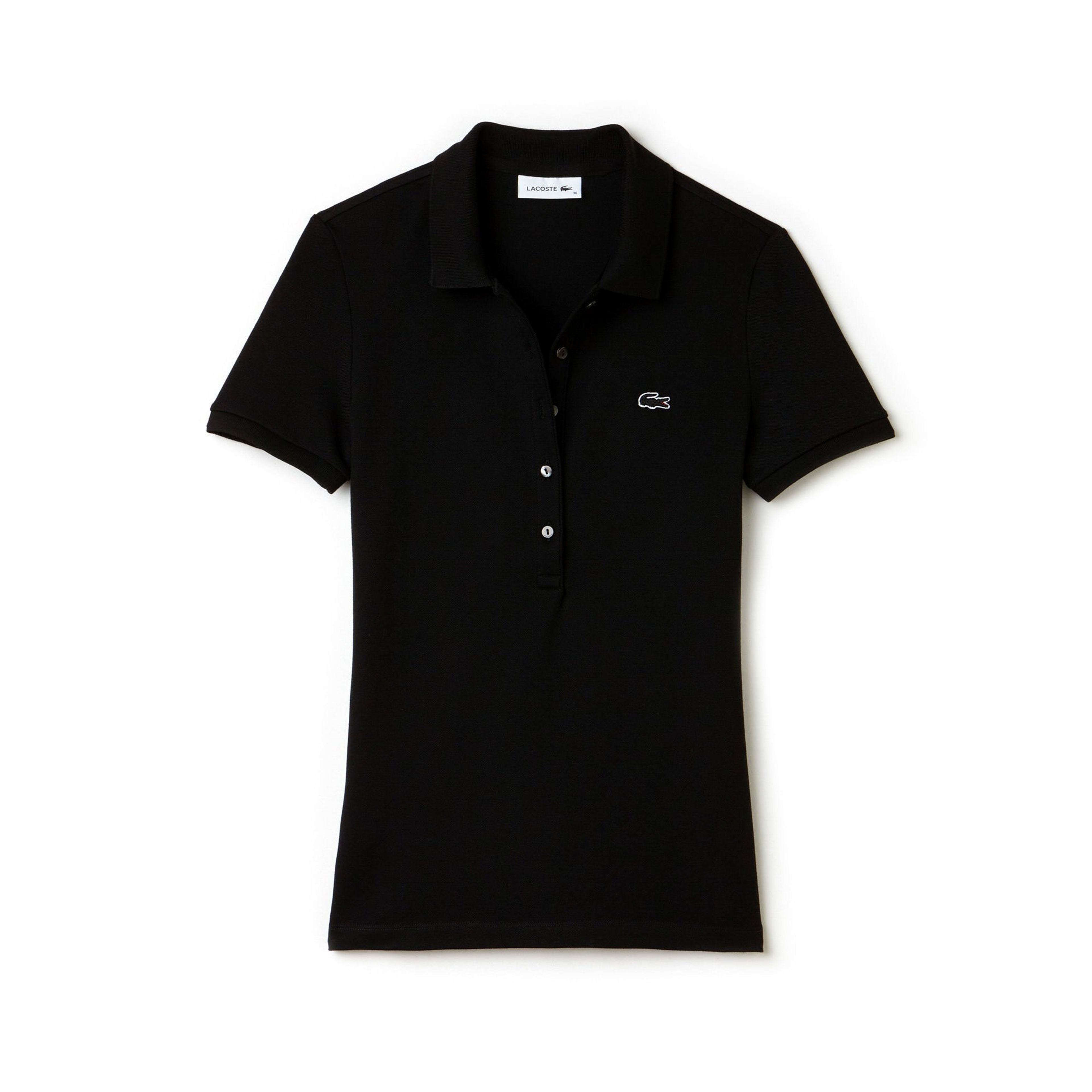 Lacoste Kadın Slim Fit Siyah Polo