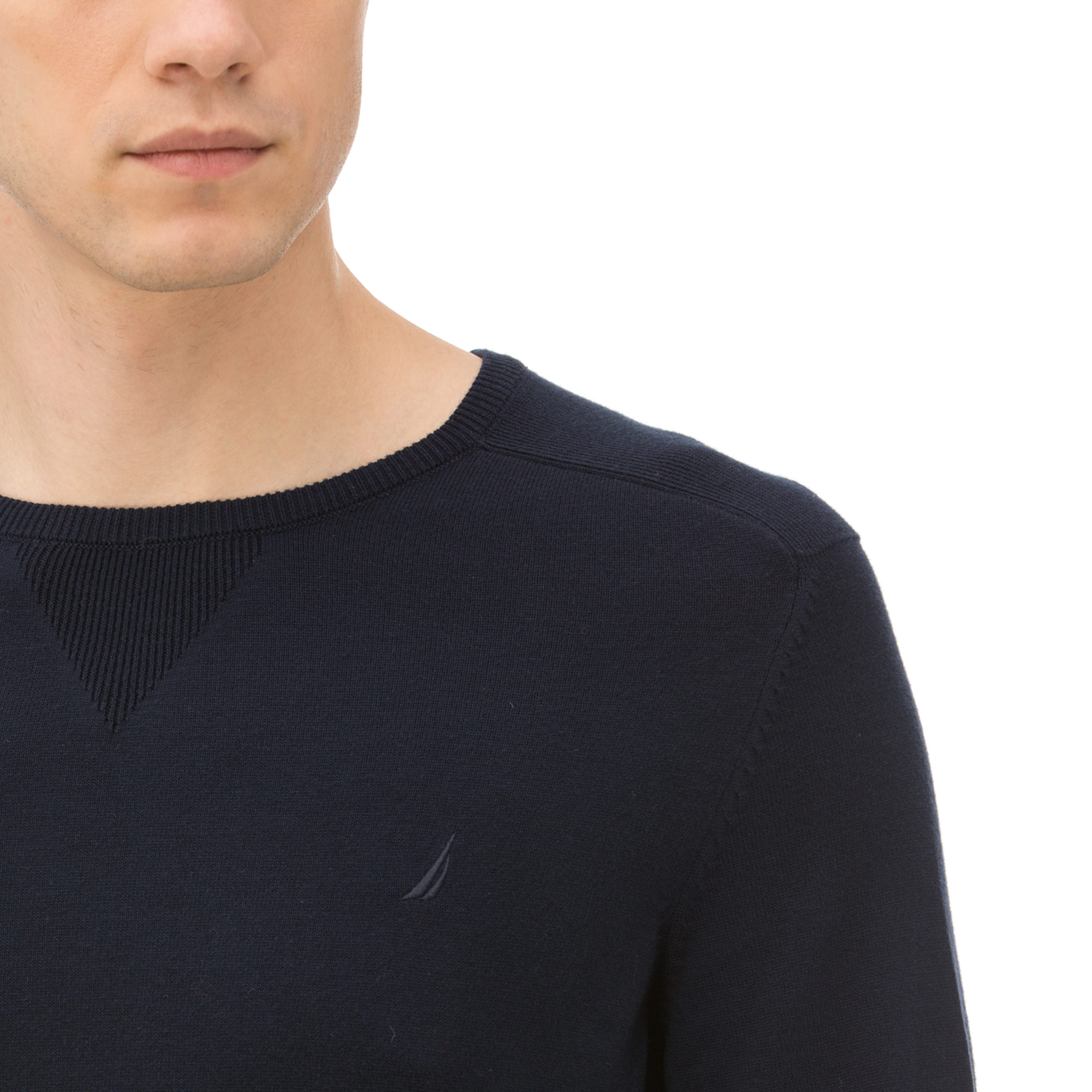 Nautica Uzun Kollu Düz Lacivert Erkek Triko