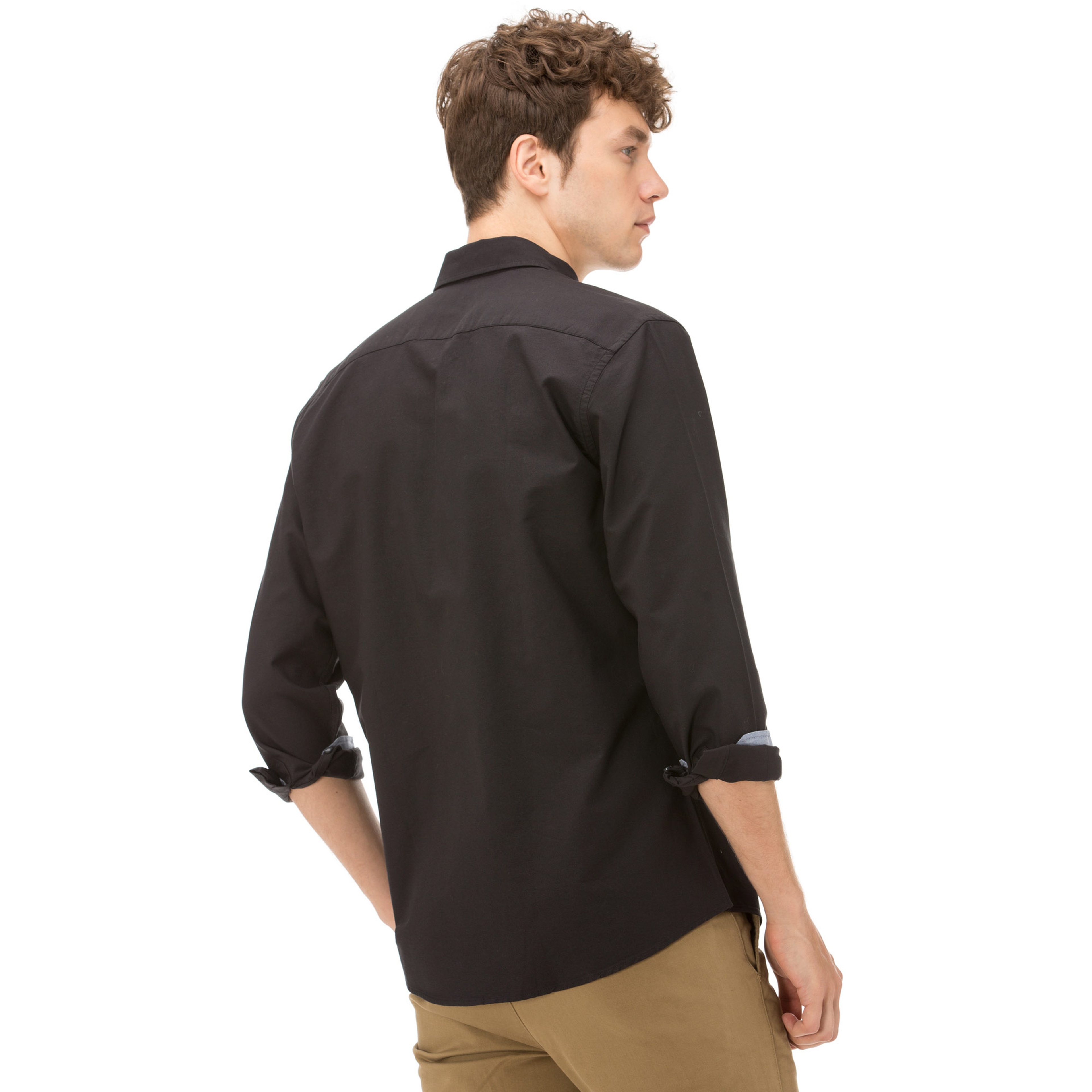 Nautica Uzun Kollu Düz Siyah Erkek Gömlek