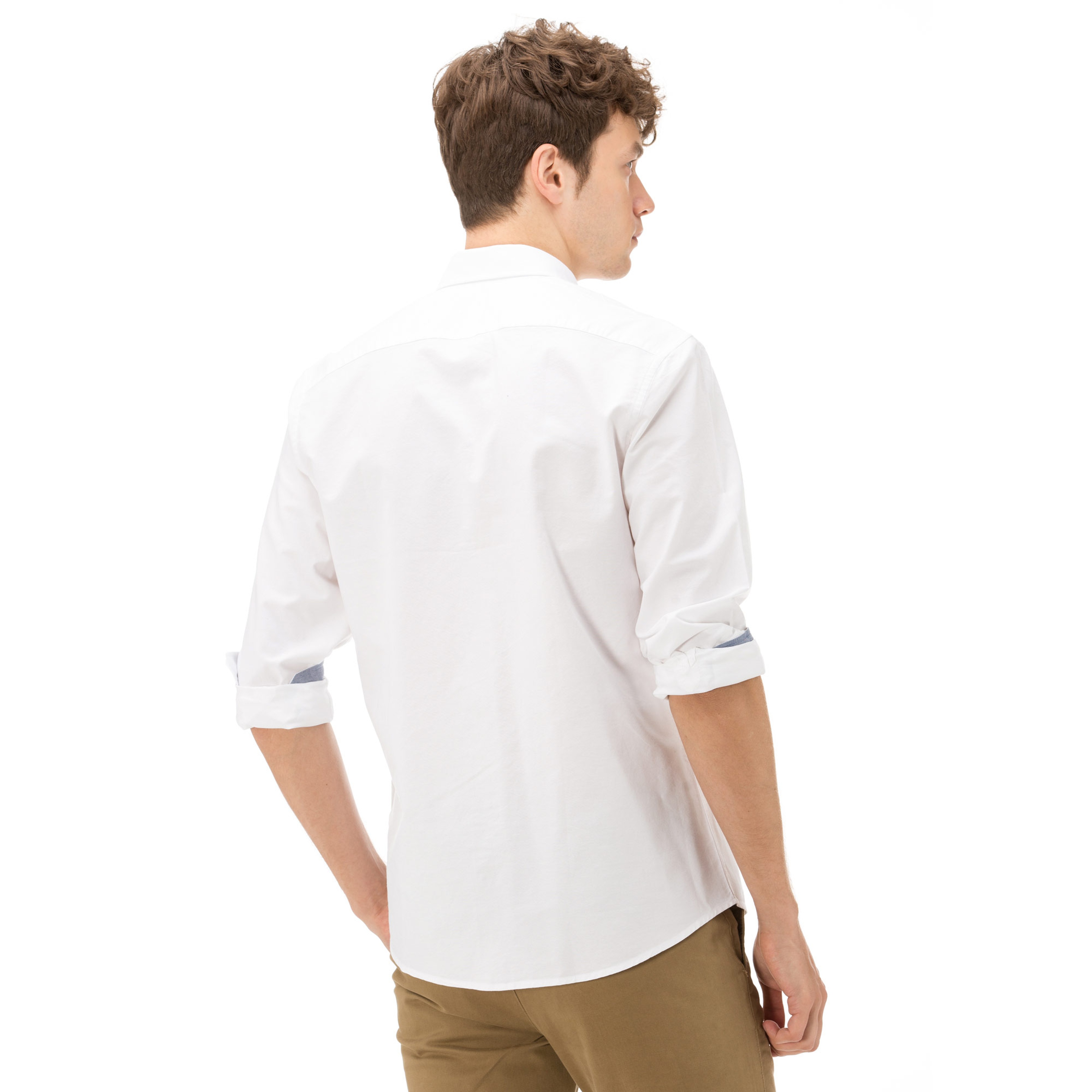 Nautica Uzun Kollu Düz Beyaz Erkek Gömlek
