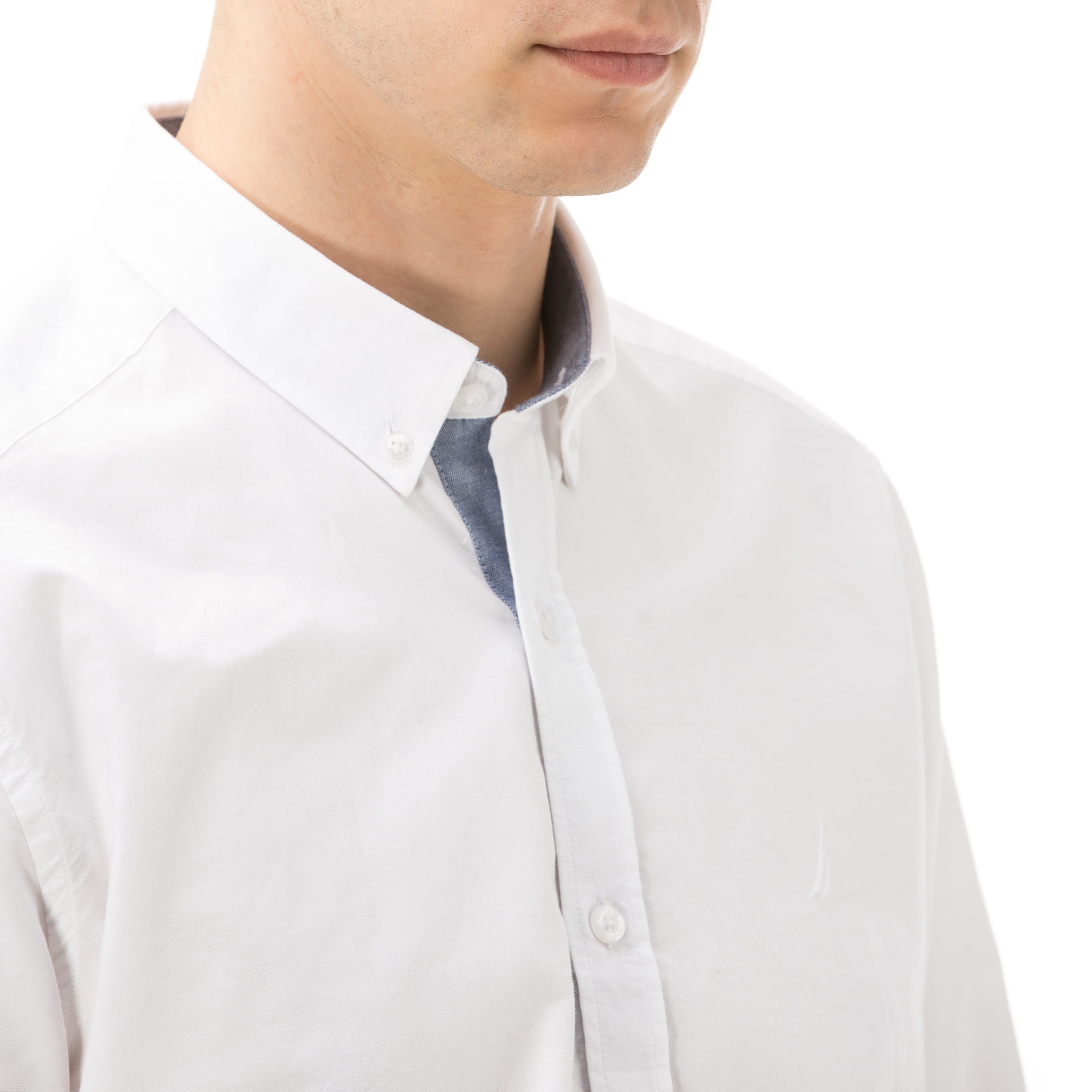 Nautica Uzun Kollu Düz Beyaz Erkek Gömlek