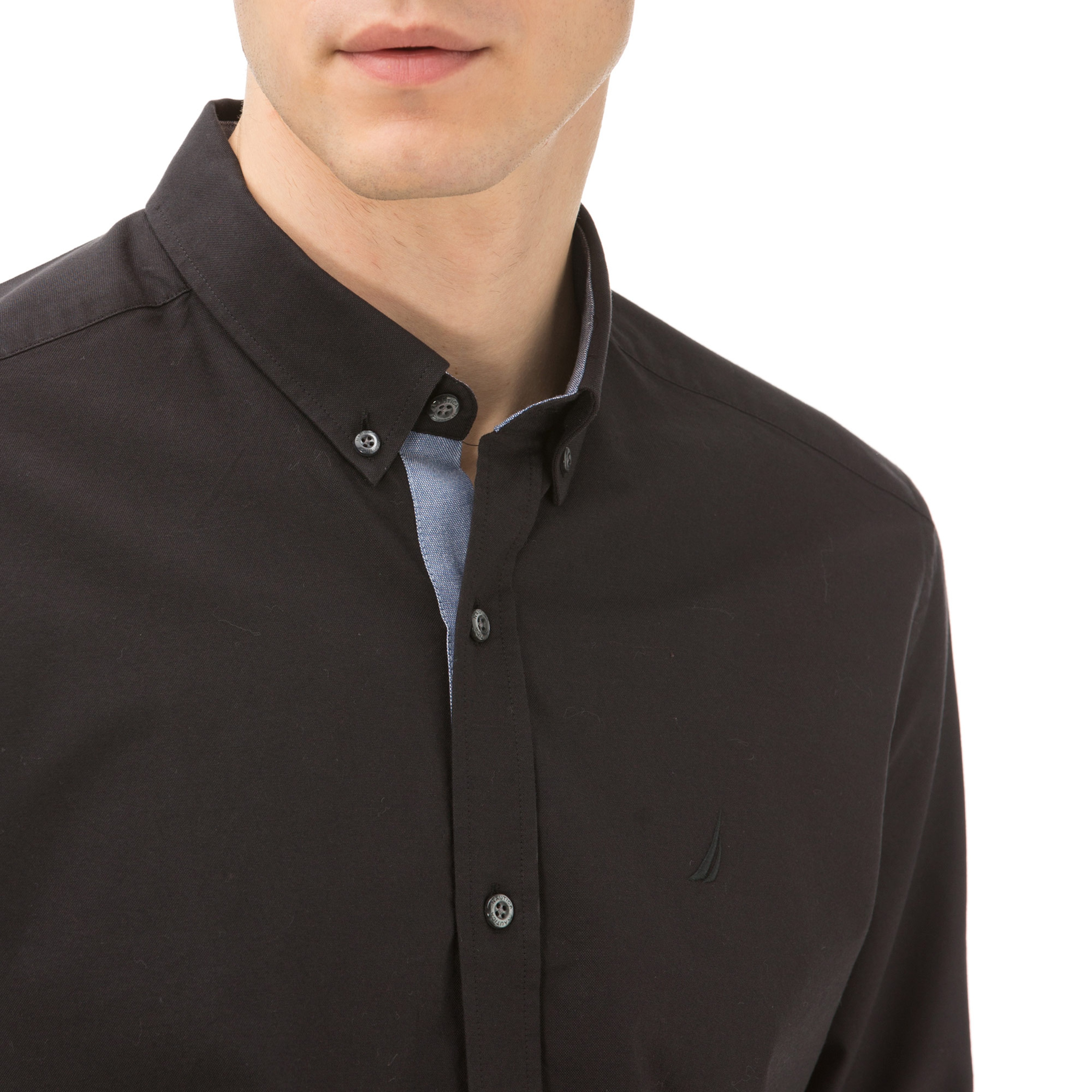 Nautica Uzun Kollu Düz Siyah Erkek Gömlek