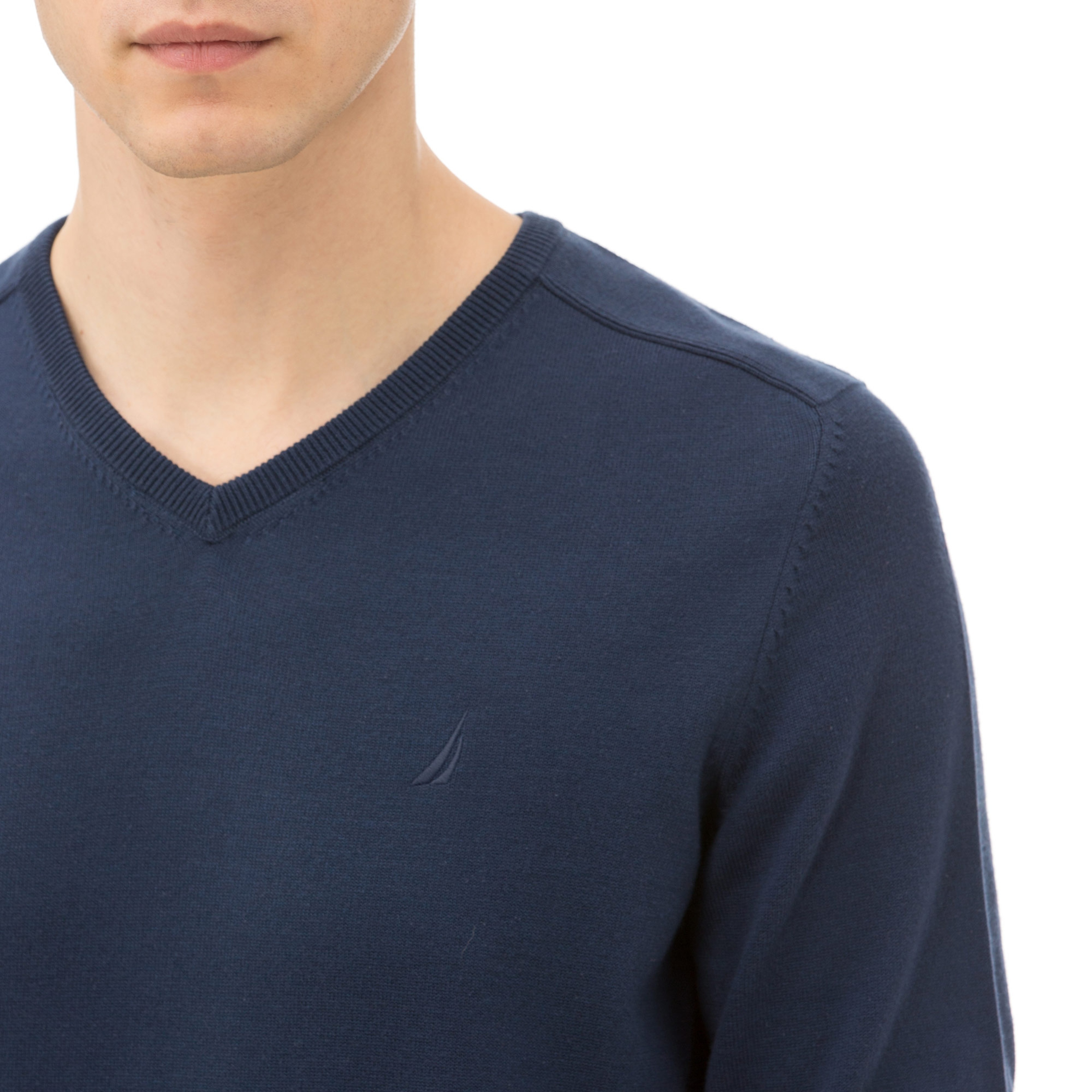 Nautica Uzun Kollu Düz Lacivert Erkek Triko