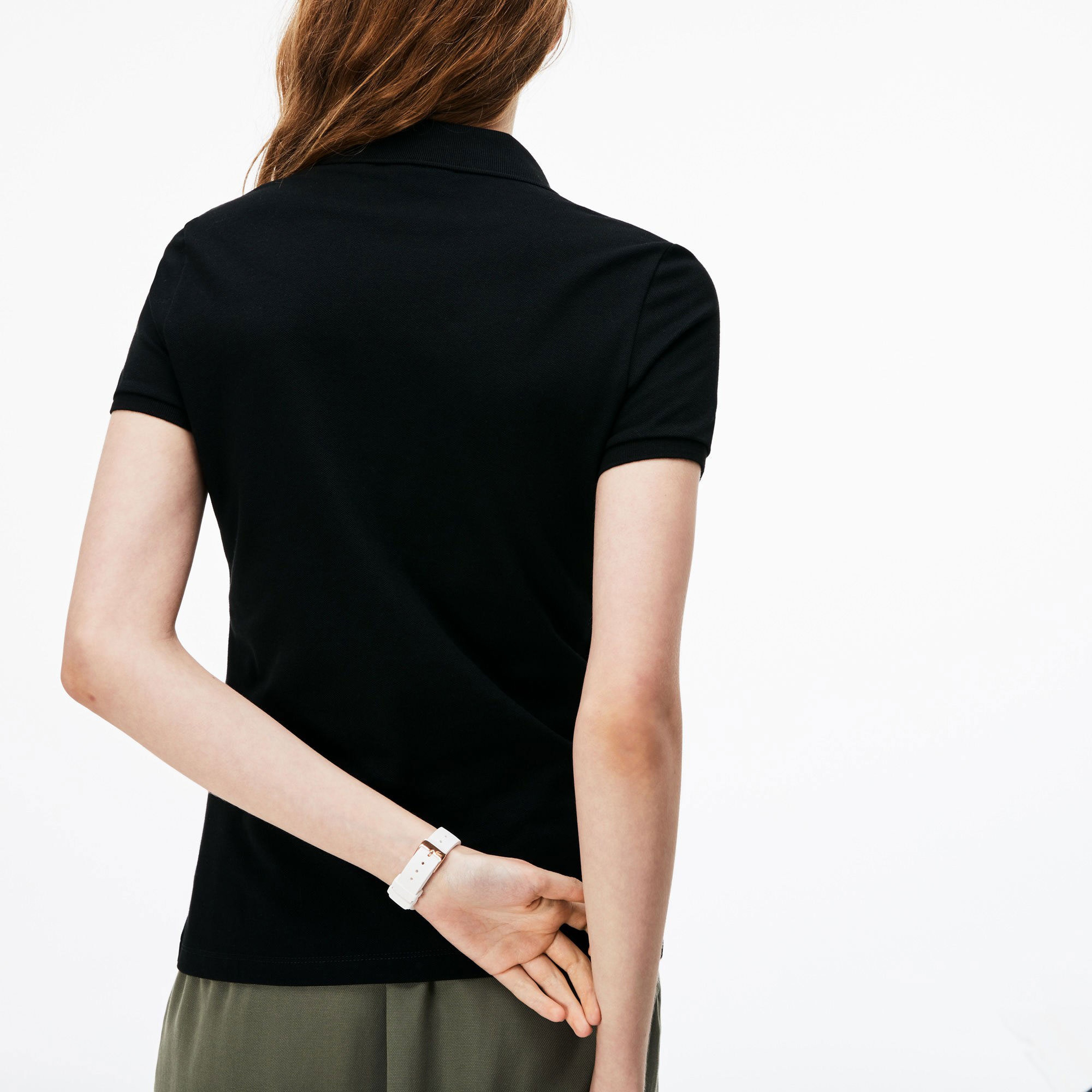 Lacoste Kadın Slim Fit Siyah Polo