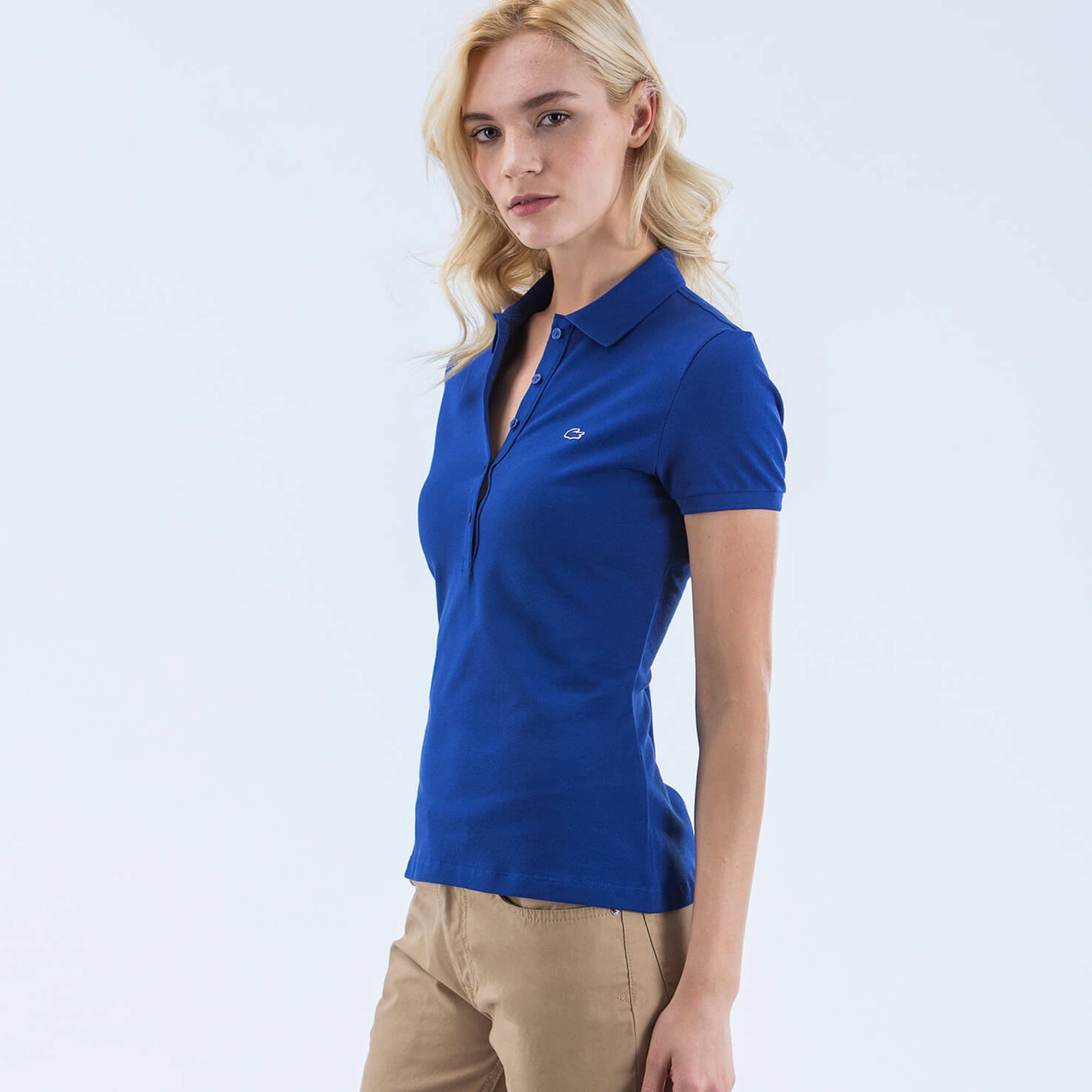 Lacoste Mavi Klasik Kadın Polo