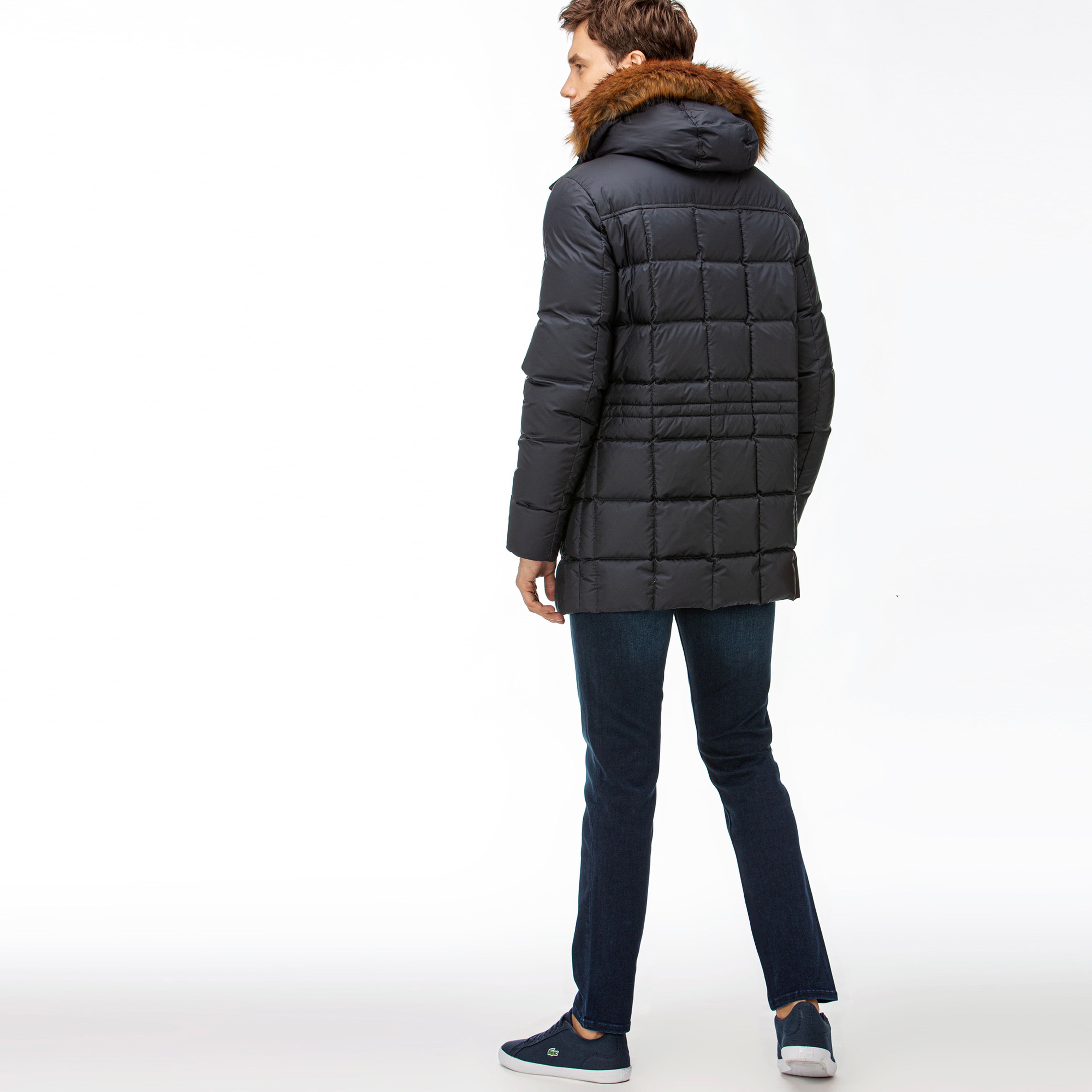 Lacoste Erkek Lacivert Kapitone Mont