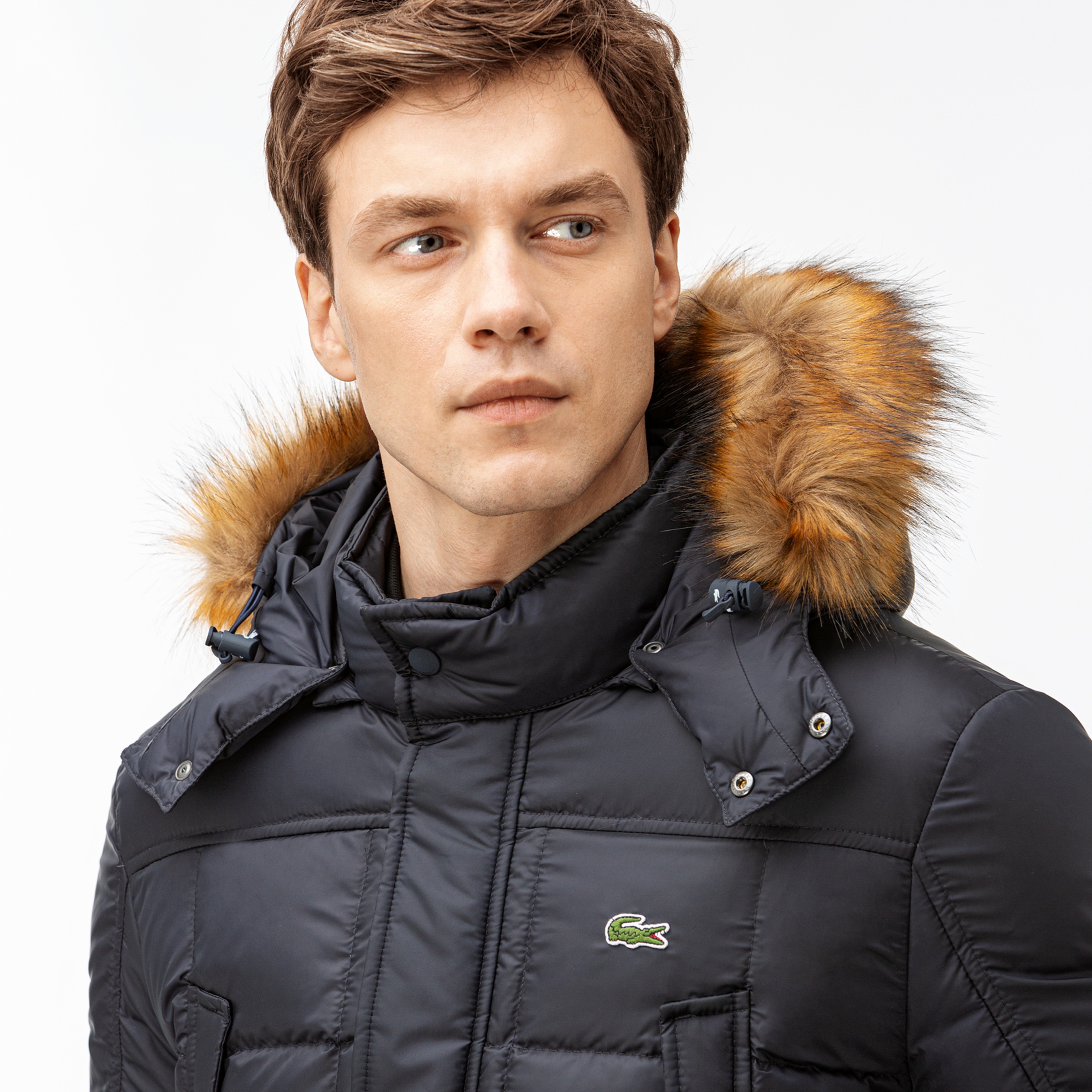 Lacoste Erkek Lacivert Kapitone Mont