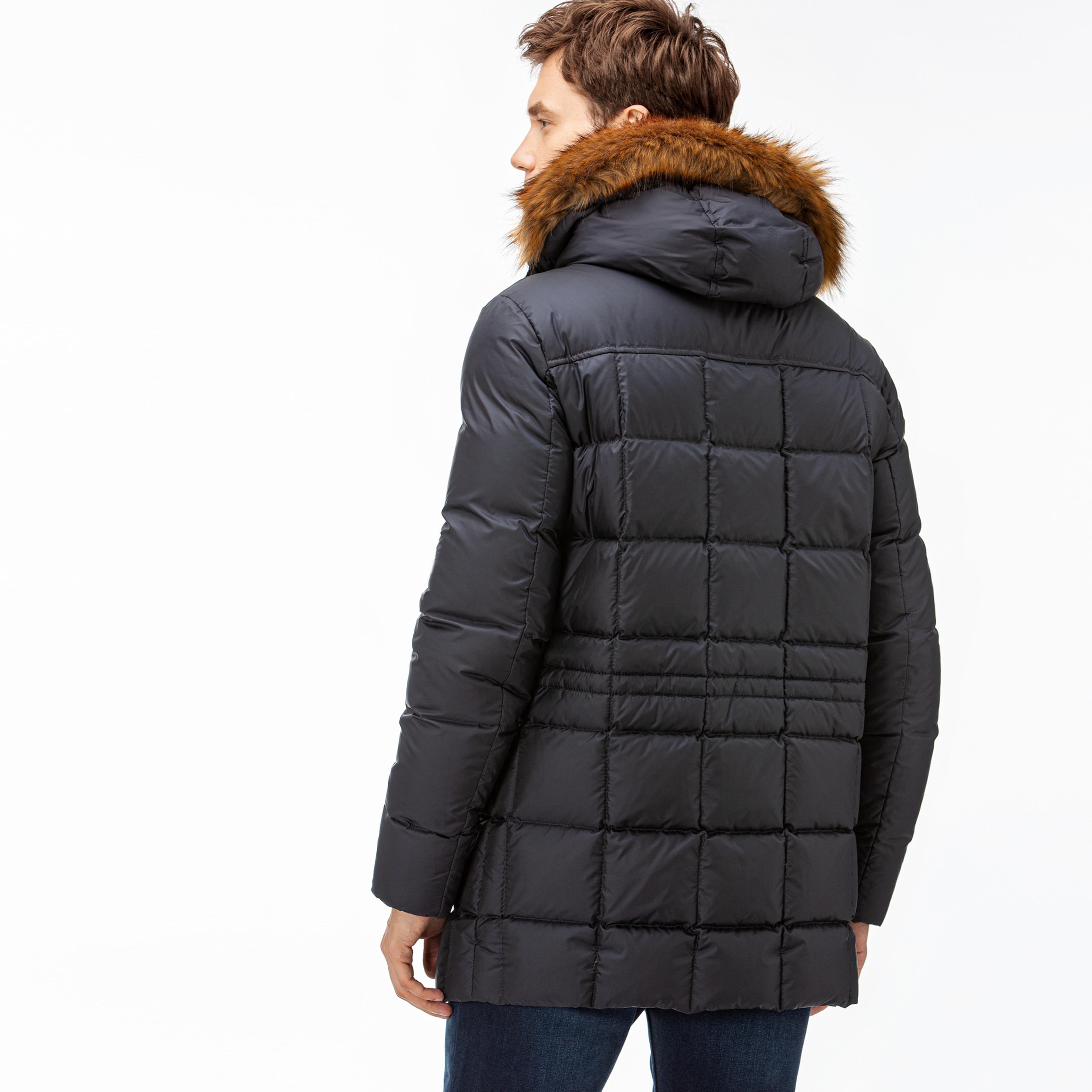 Lacoste Erkek Lacivert Kapitone Mont