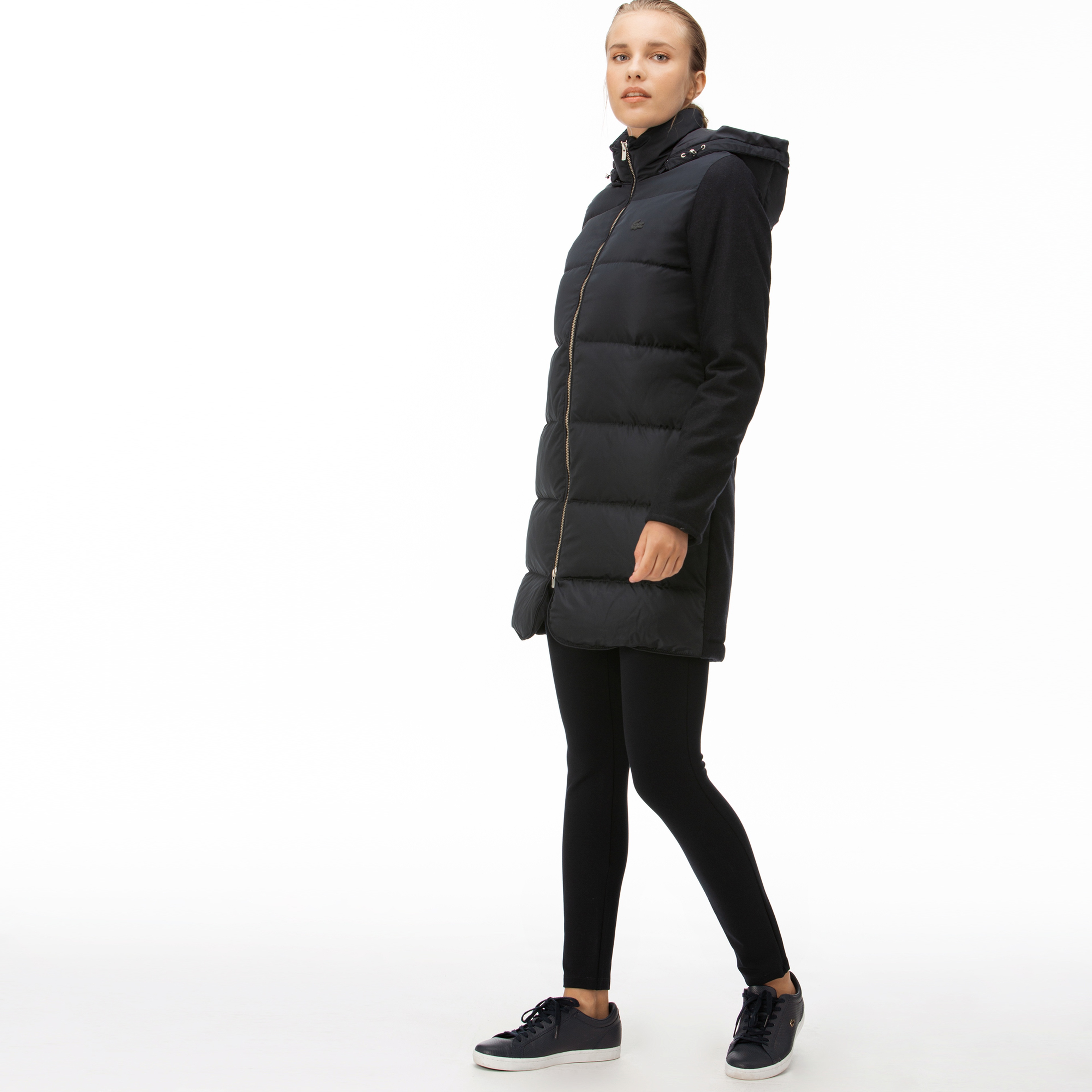 Lacoste Kadın Lacivert Kapitone Mont