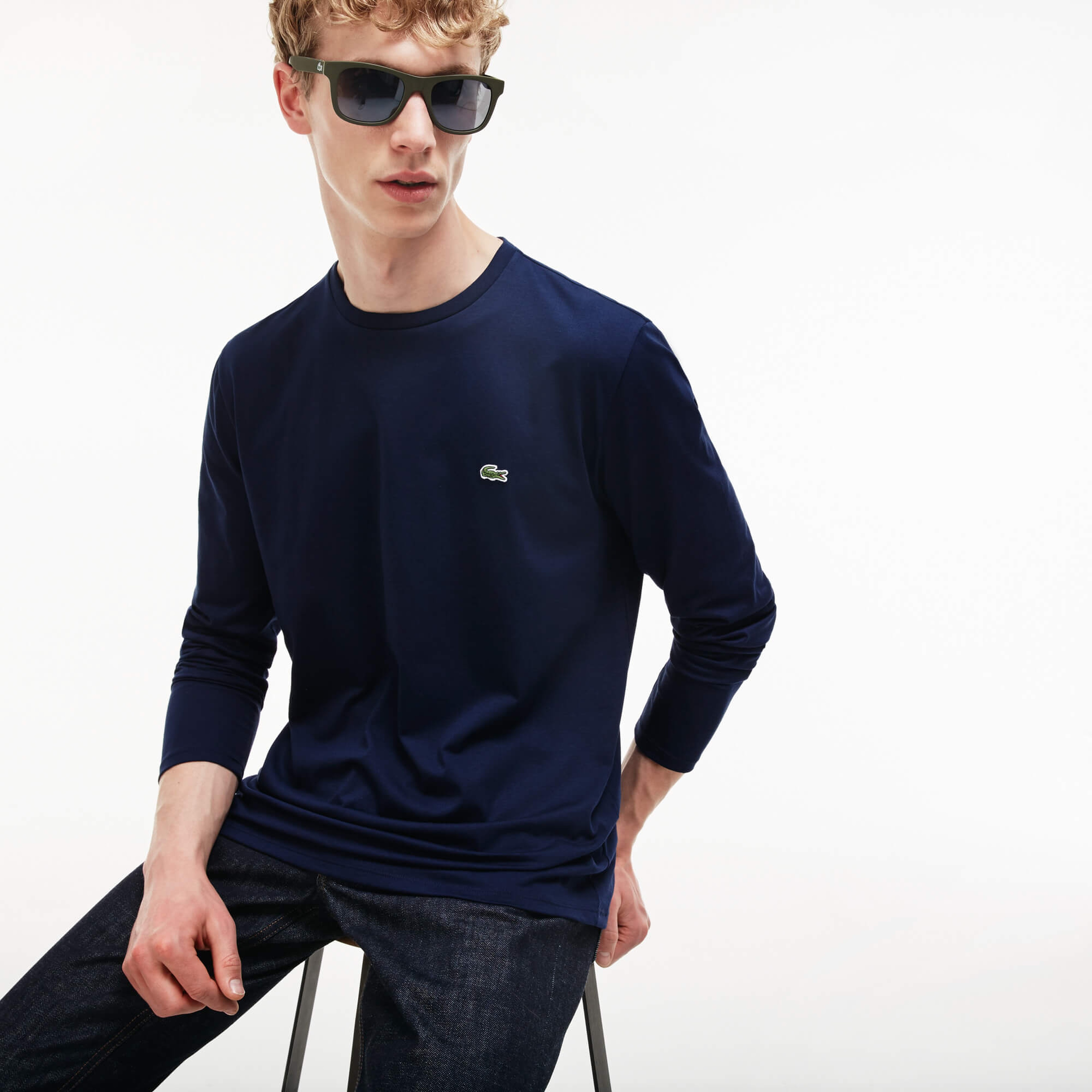 Lacoste Erkek Regular Fit Lacivert Uzun Kollu T-Shirt