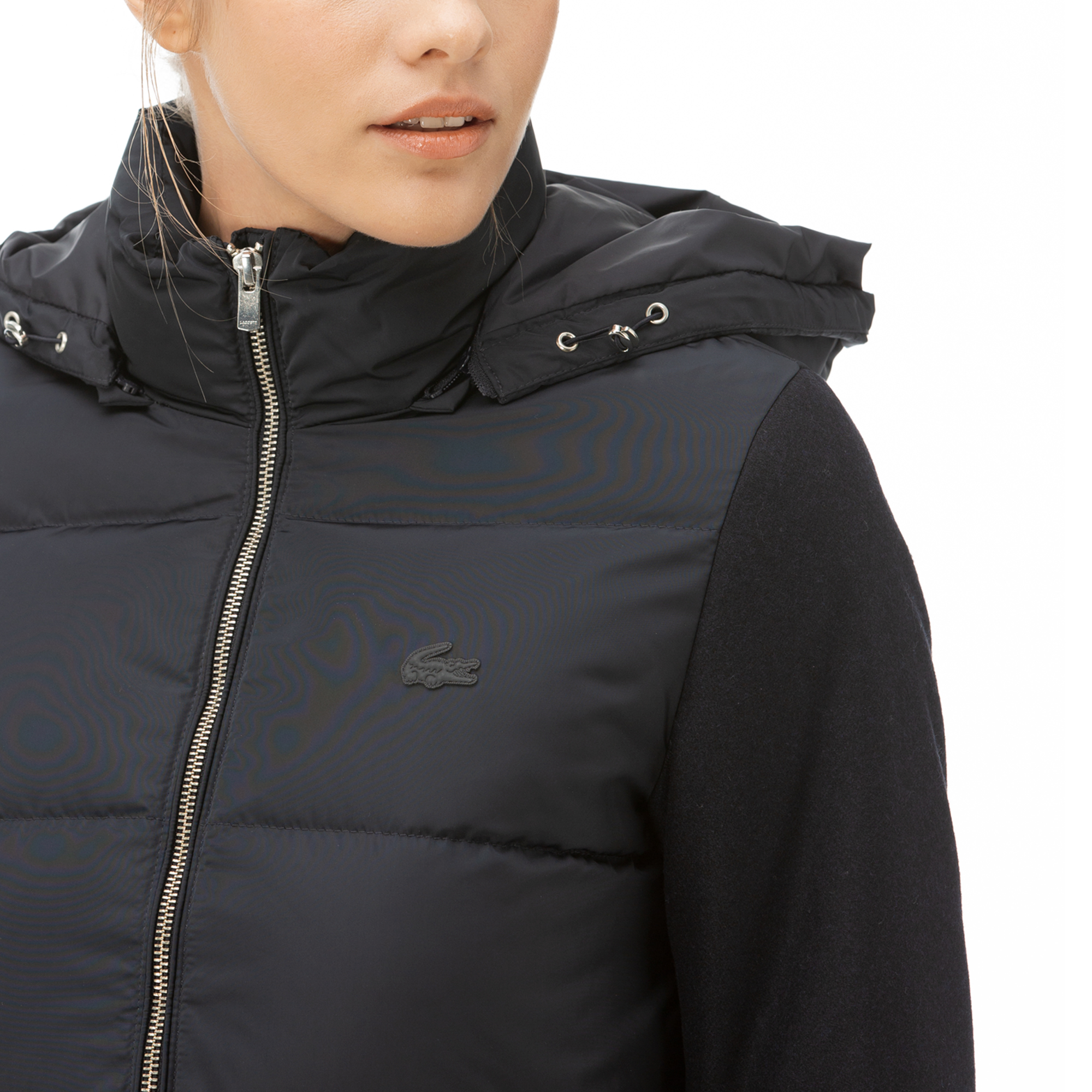 Lacoste Kadın Lacivert Kapitone Mont