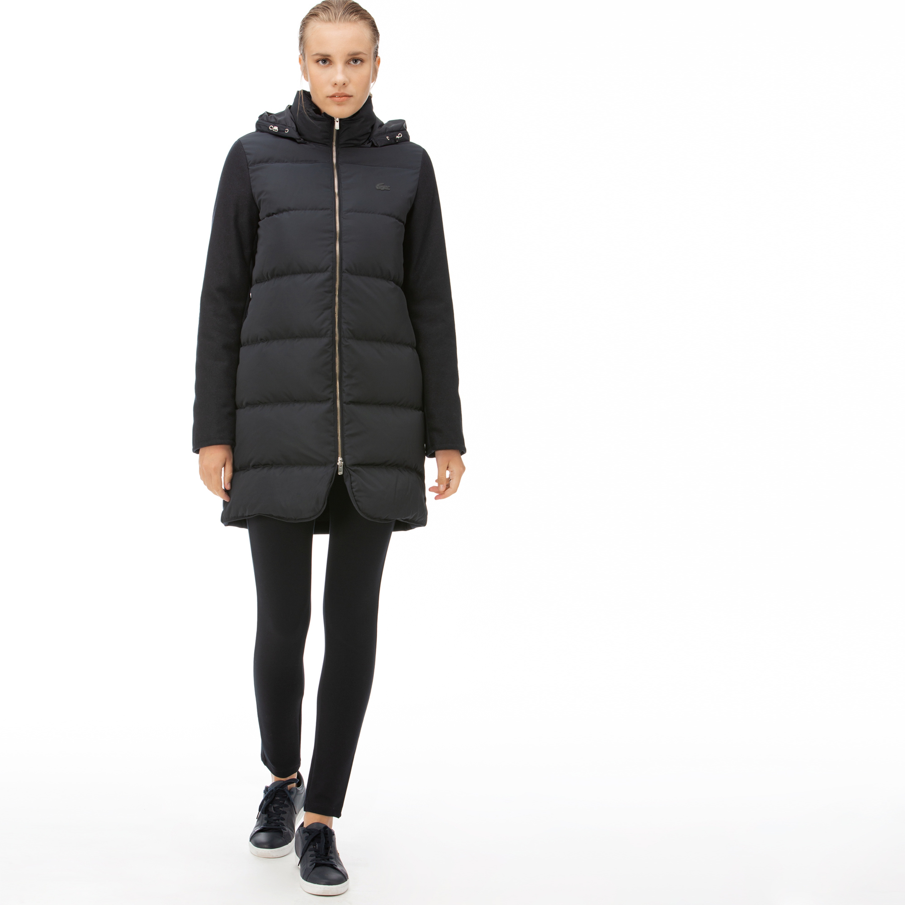 Lacoste Kadın Lacivert Kapitone Mont