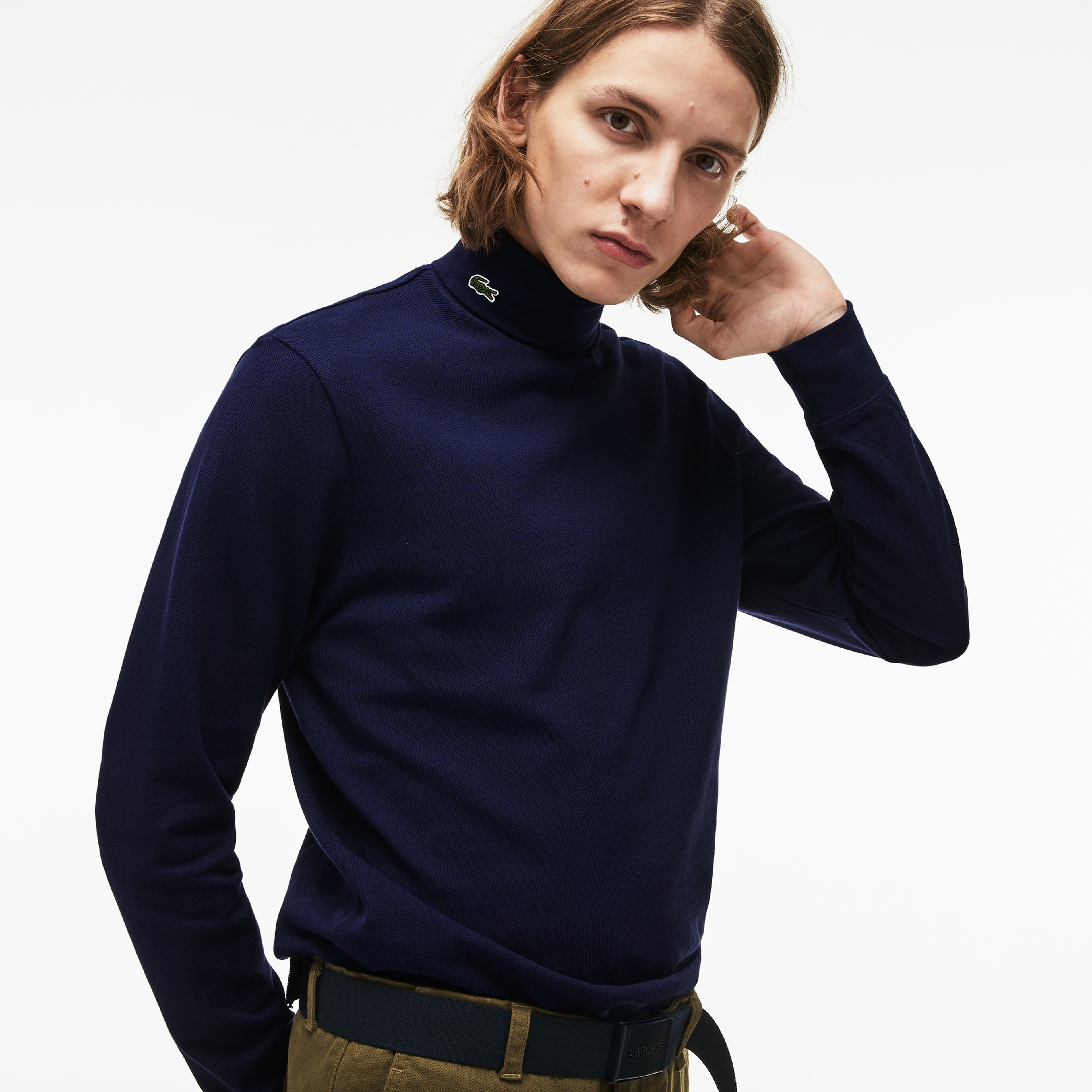 Lacoste Erkek Lacivert Uzun Kollu Boğazlı T-Shirt