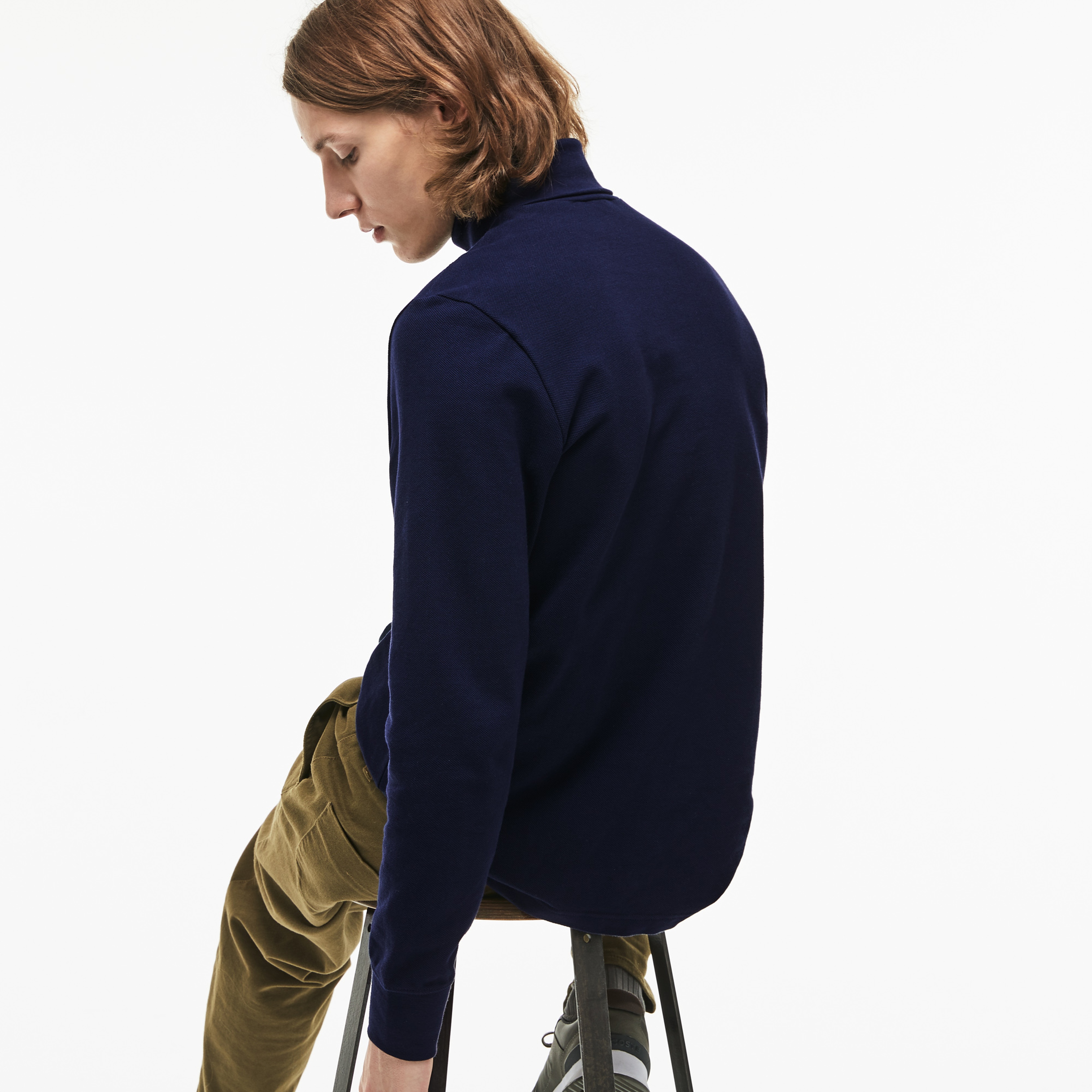 Lacoste Erkek Lacivert Uzun Kollu Boğazlı T-Shirt