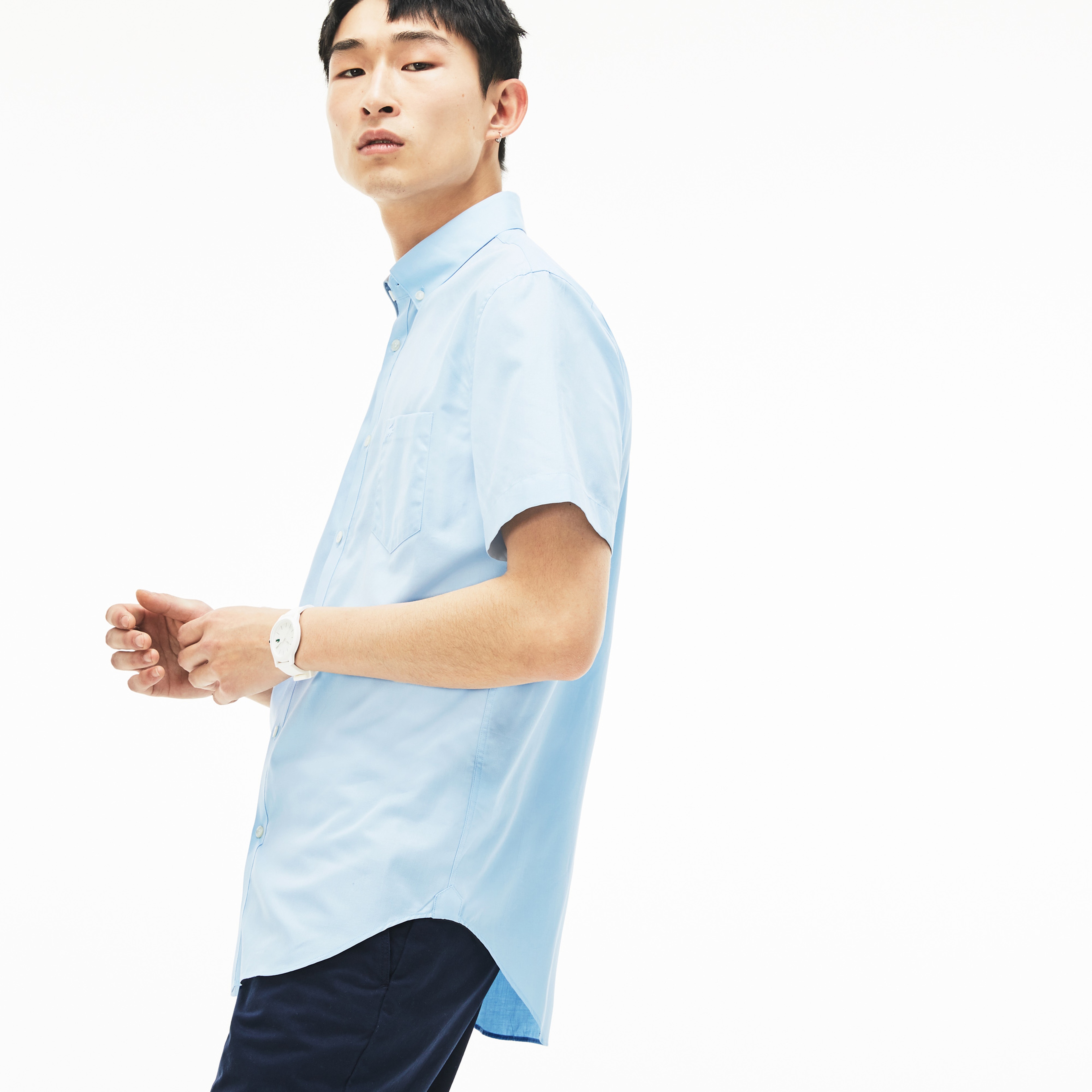 Lacoste Erkek Klasik Fit Mavi Gömlek