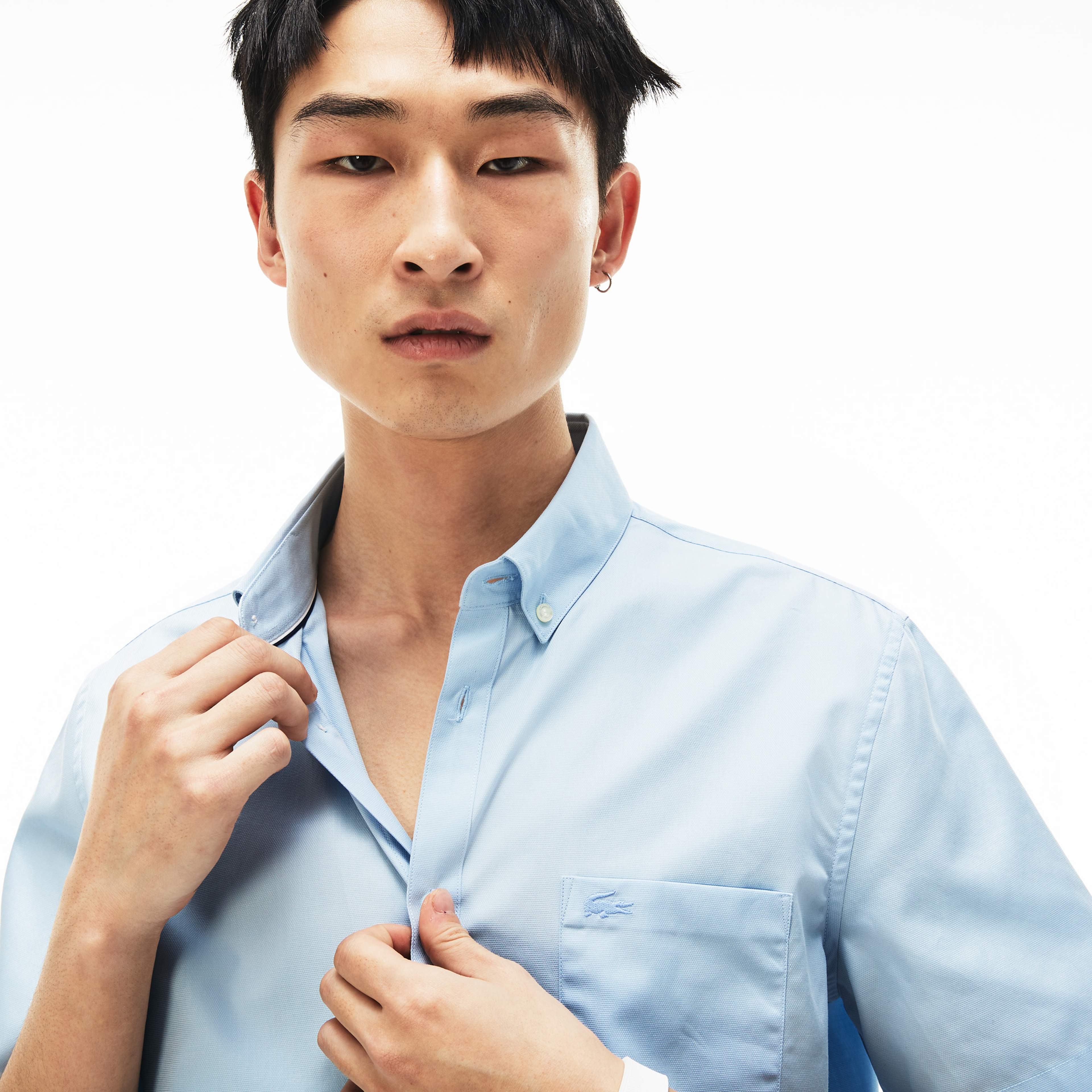 Lacoste Erkek Klasik Fit Mavi Gömlek