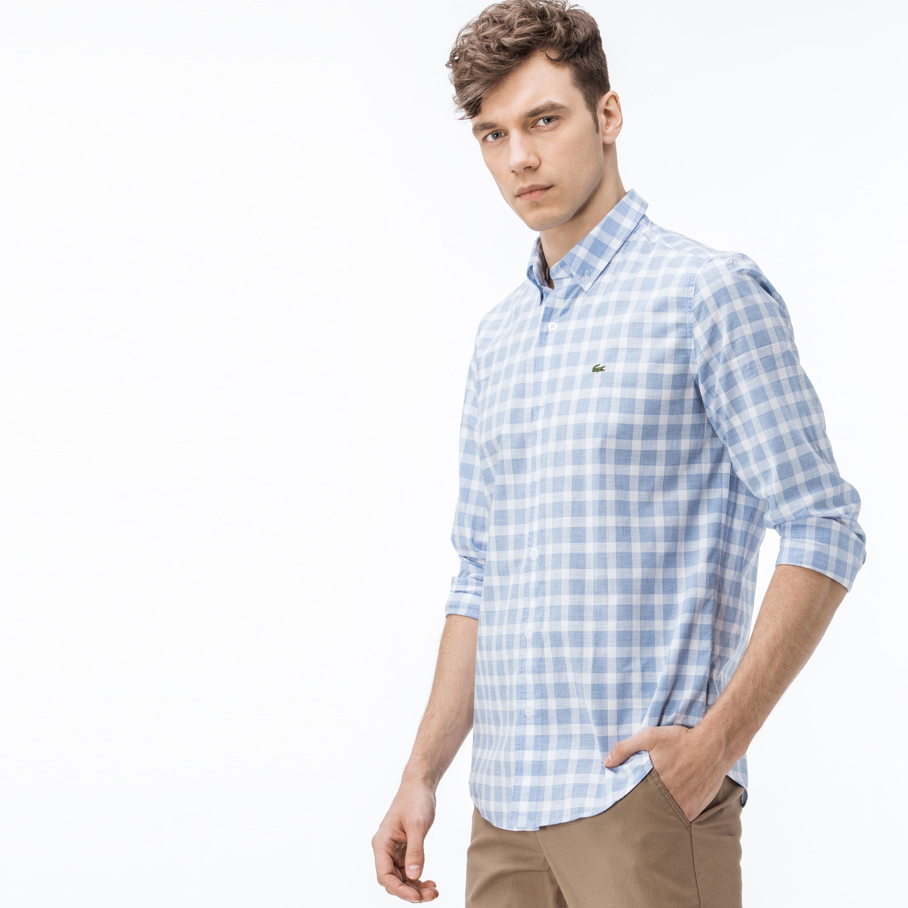 Lacoste Erkek Slim Fit Mavi Gömlek