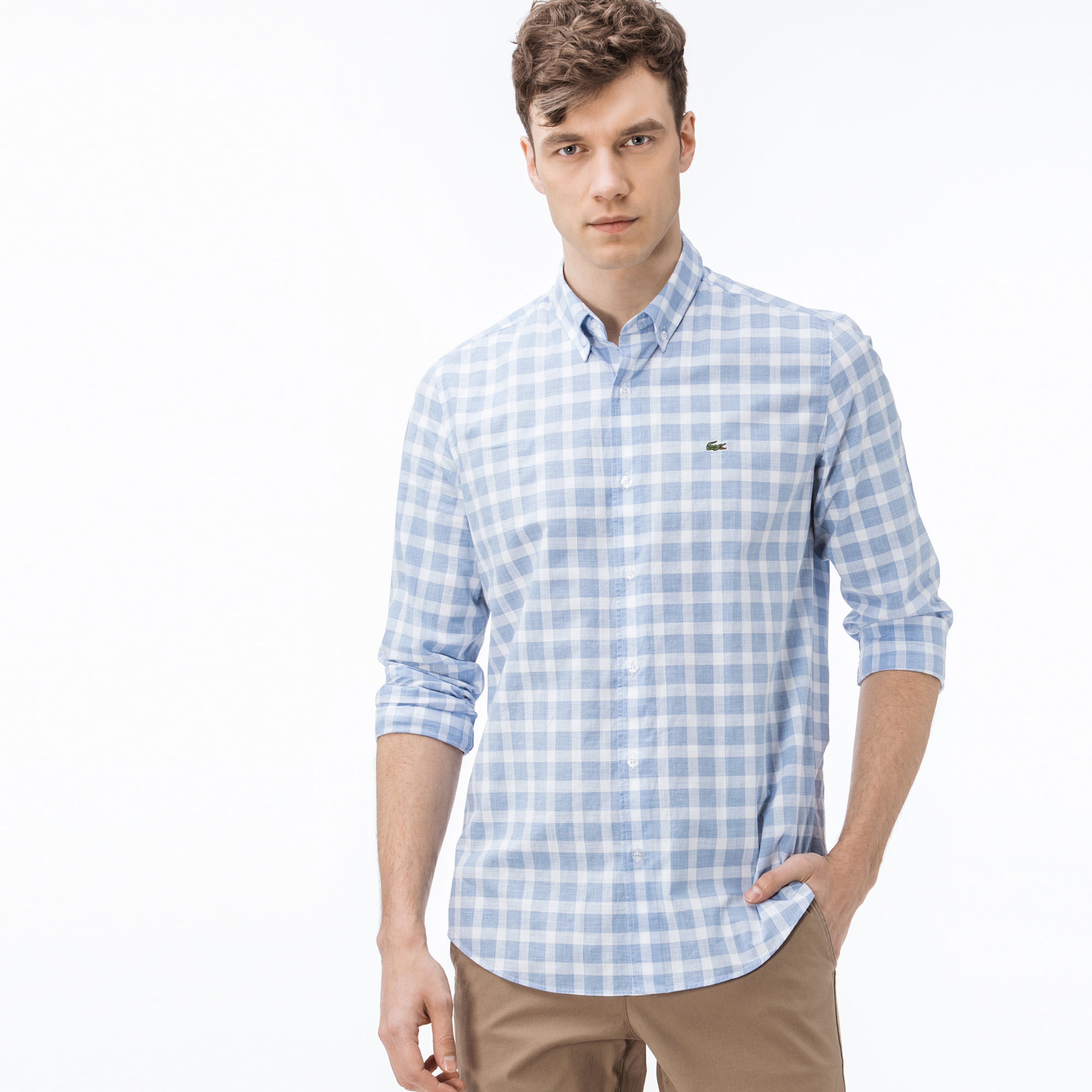 Lacoste Erkek Slim Fit Mavi Gömlek