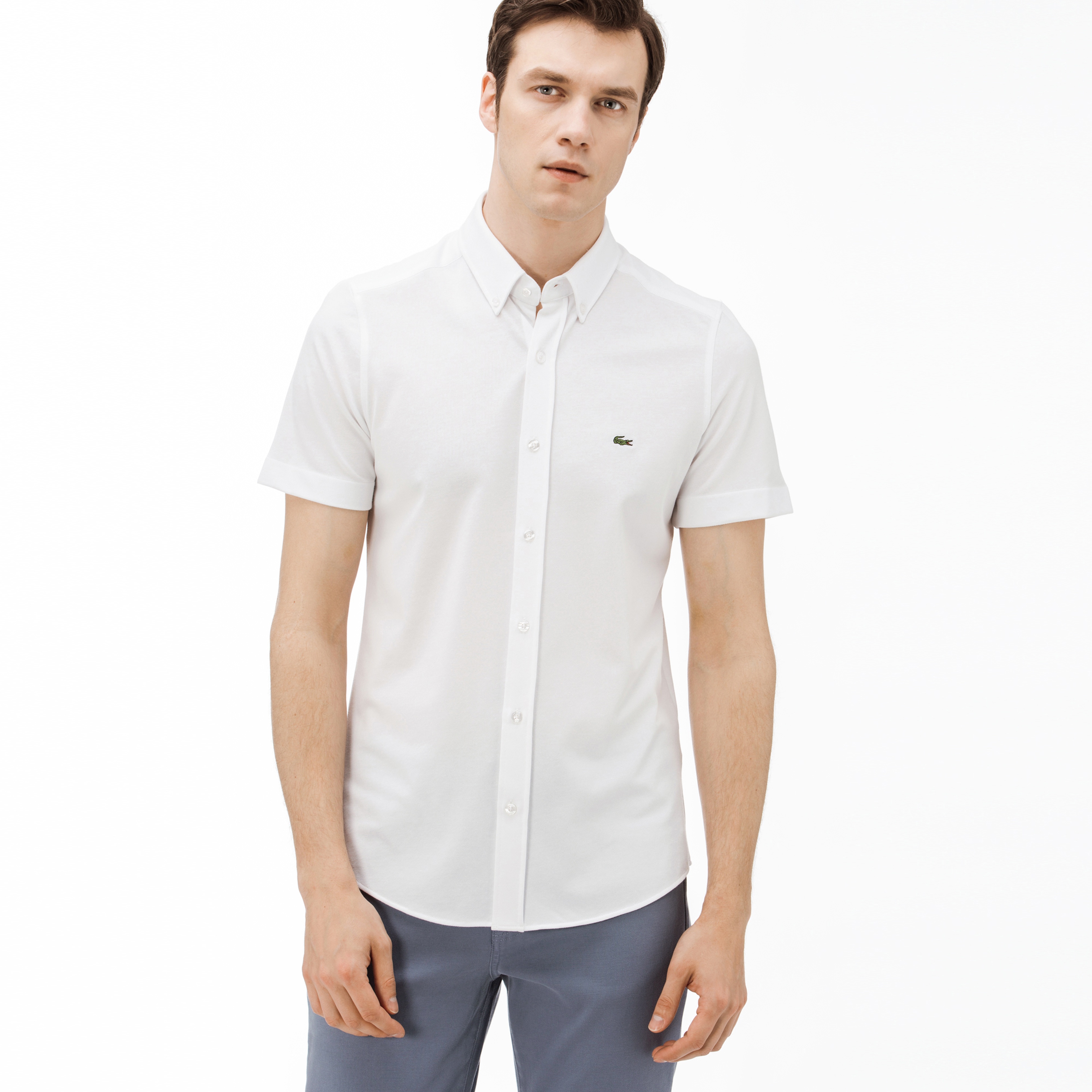 Lacoste Erkek Slim Fit Beyaz Gömlek