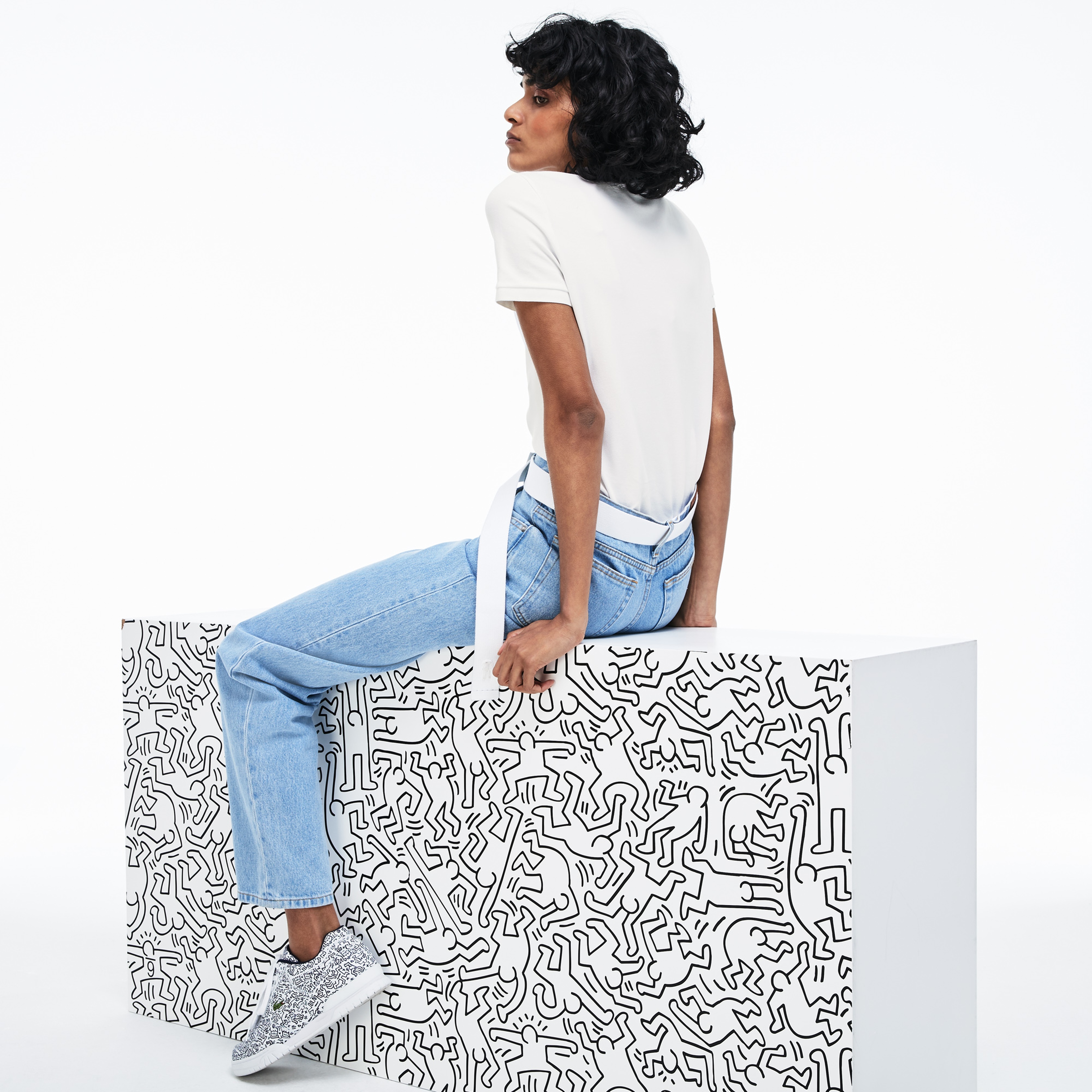 Lacoste X Keith Haring Kadın Beyaz Polo