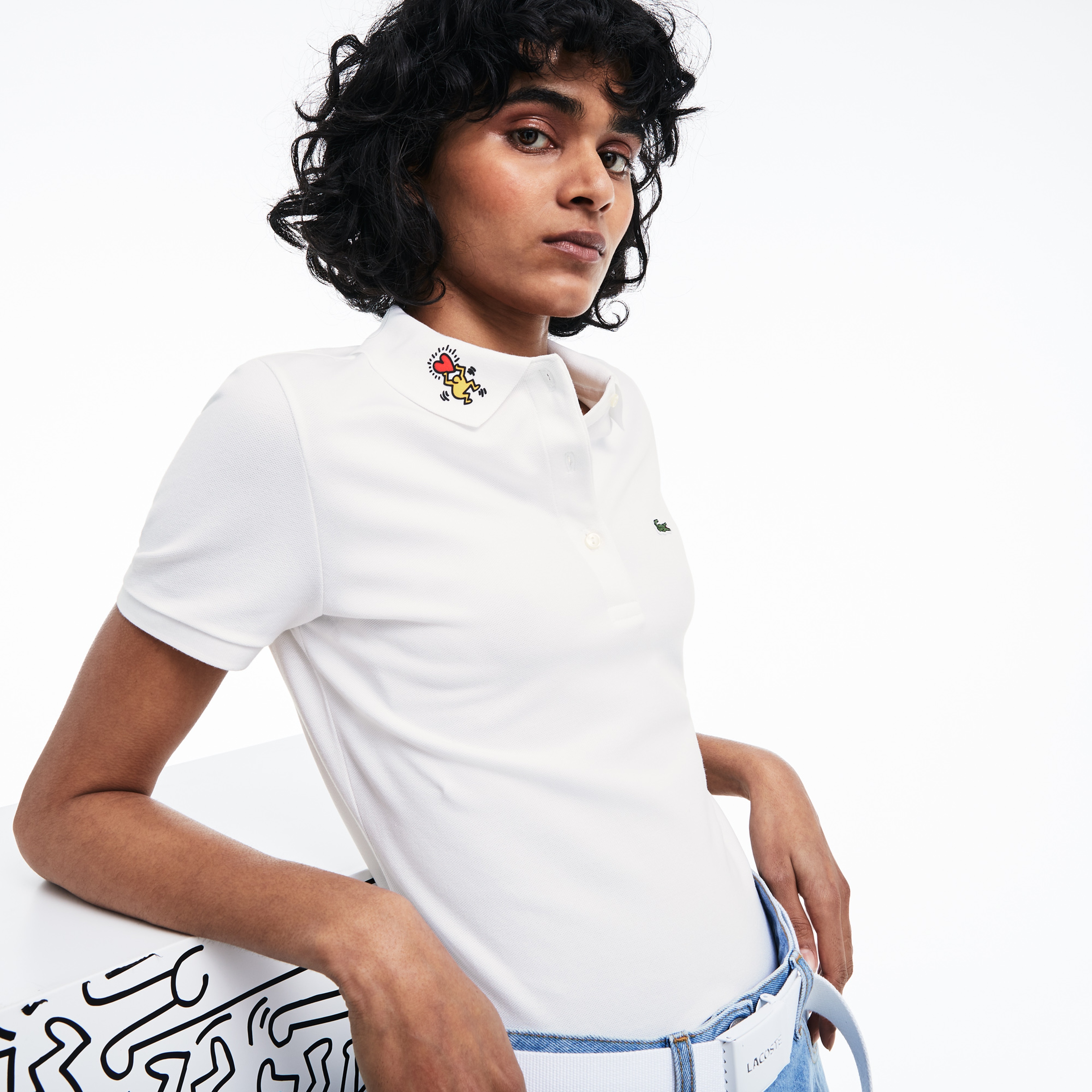 Lacoste X Keith Haring Kadın Beyaz Polo