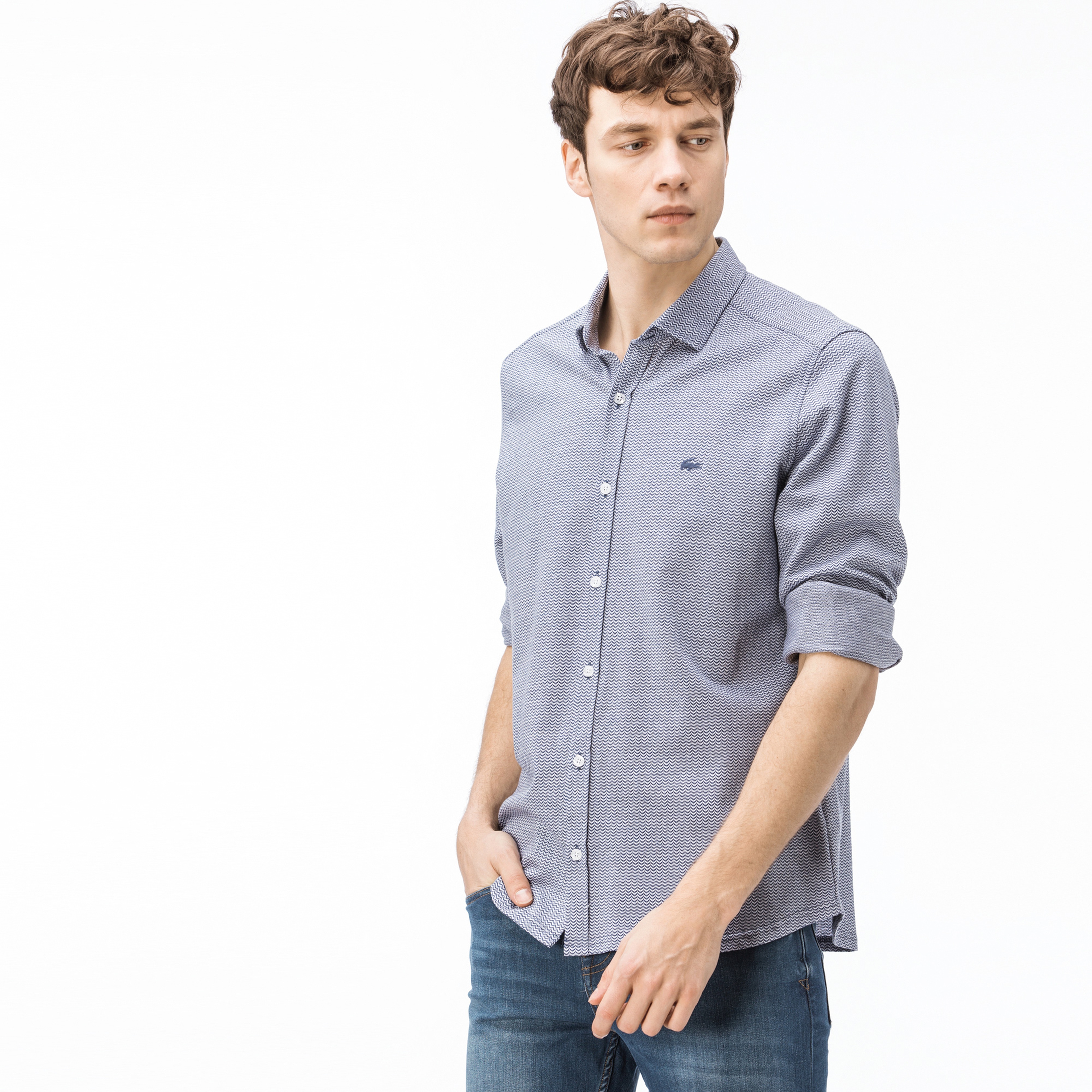 Lacoste Erkek Slim Fit Mavi Gömlek