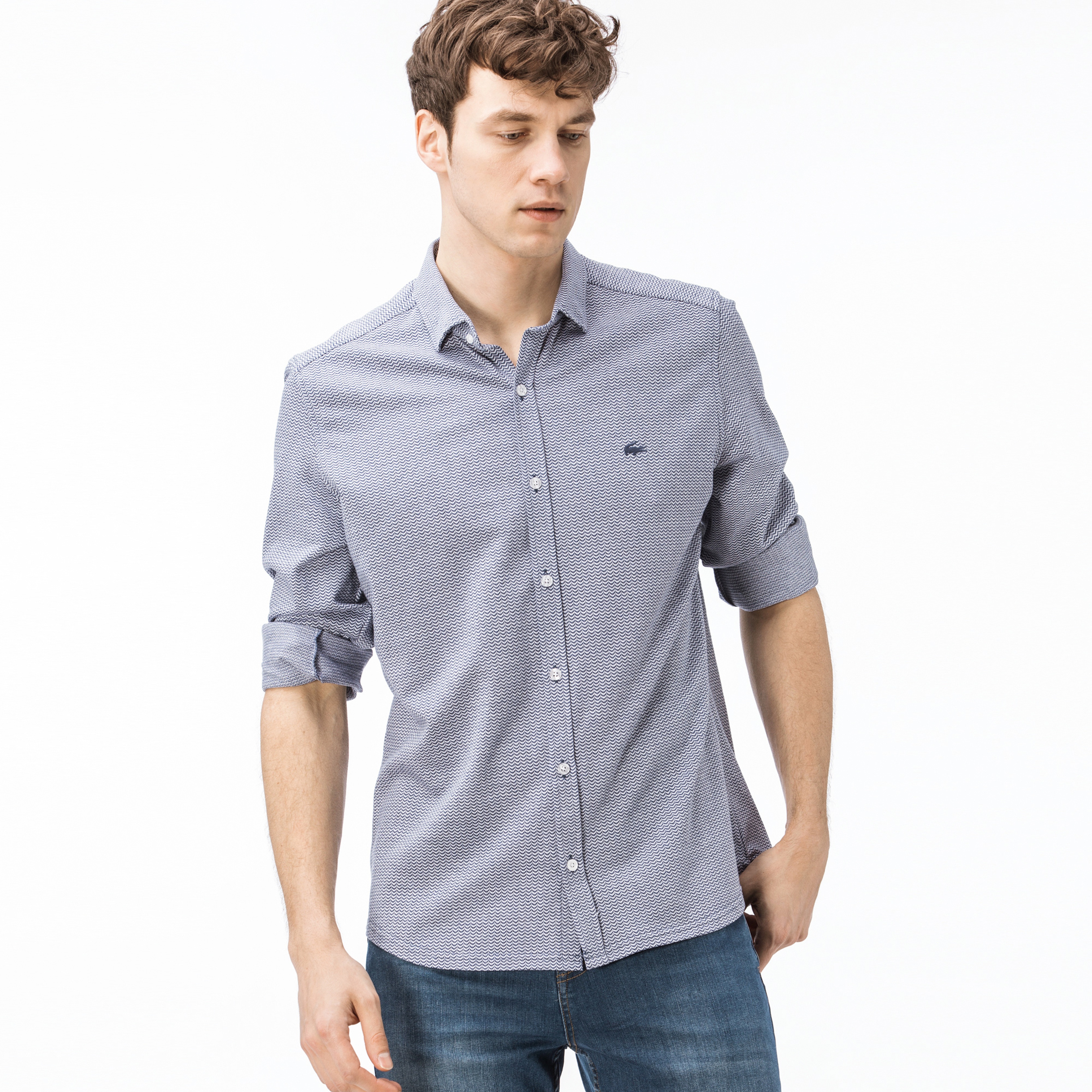 Lacoste Erkek Slim Fit Mavi Gömlek