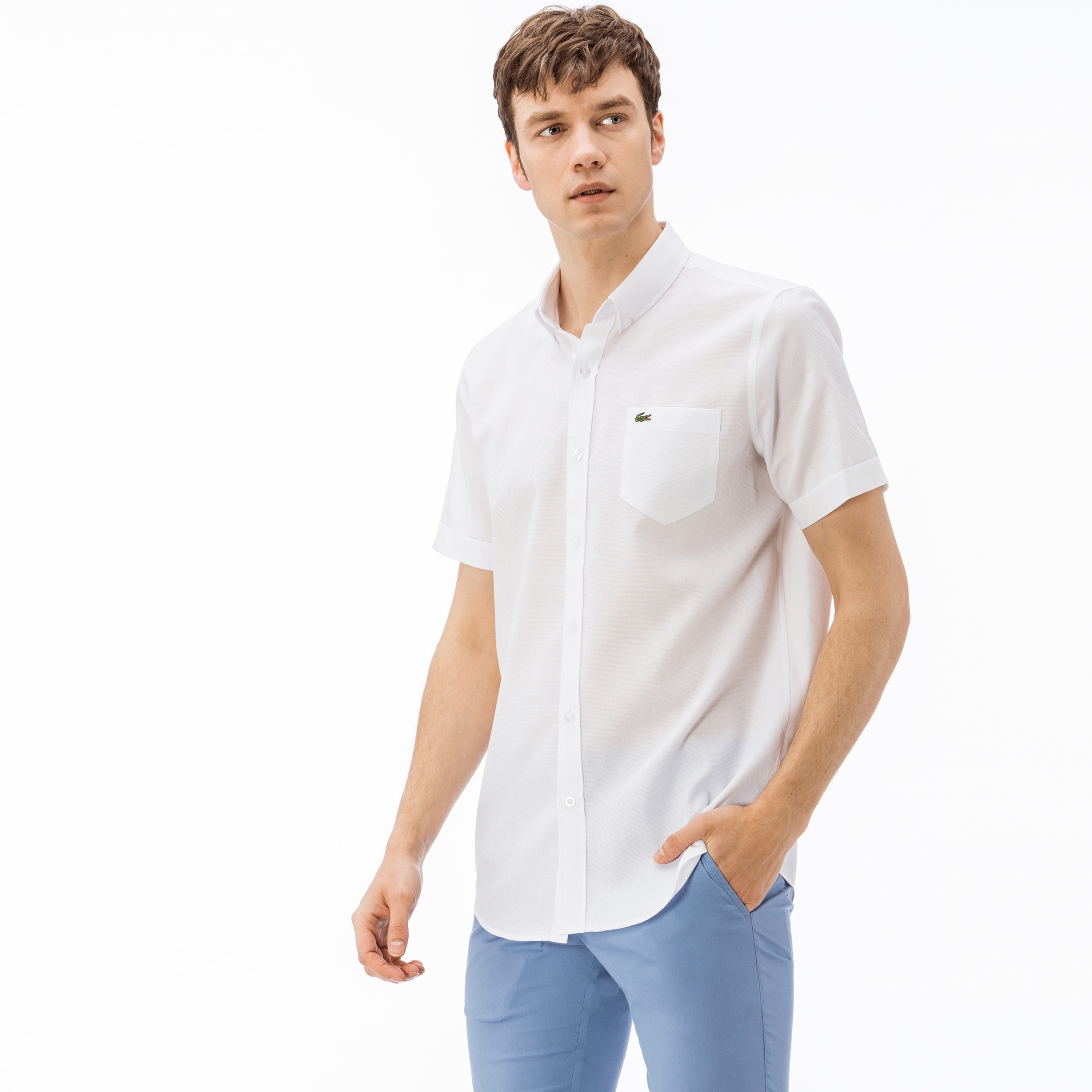 Lacoste Erkek Regular Fit Beyaz Gömlek