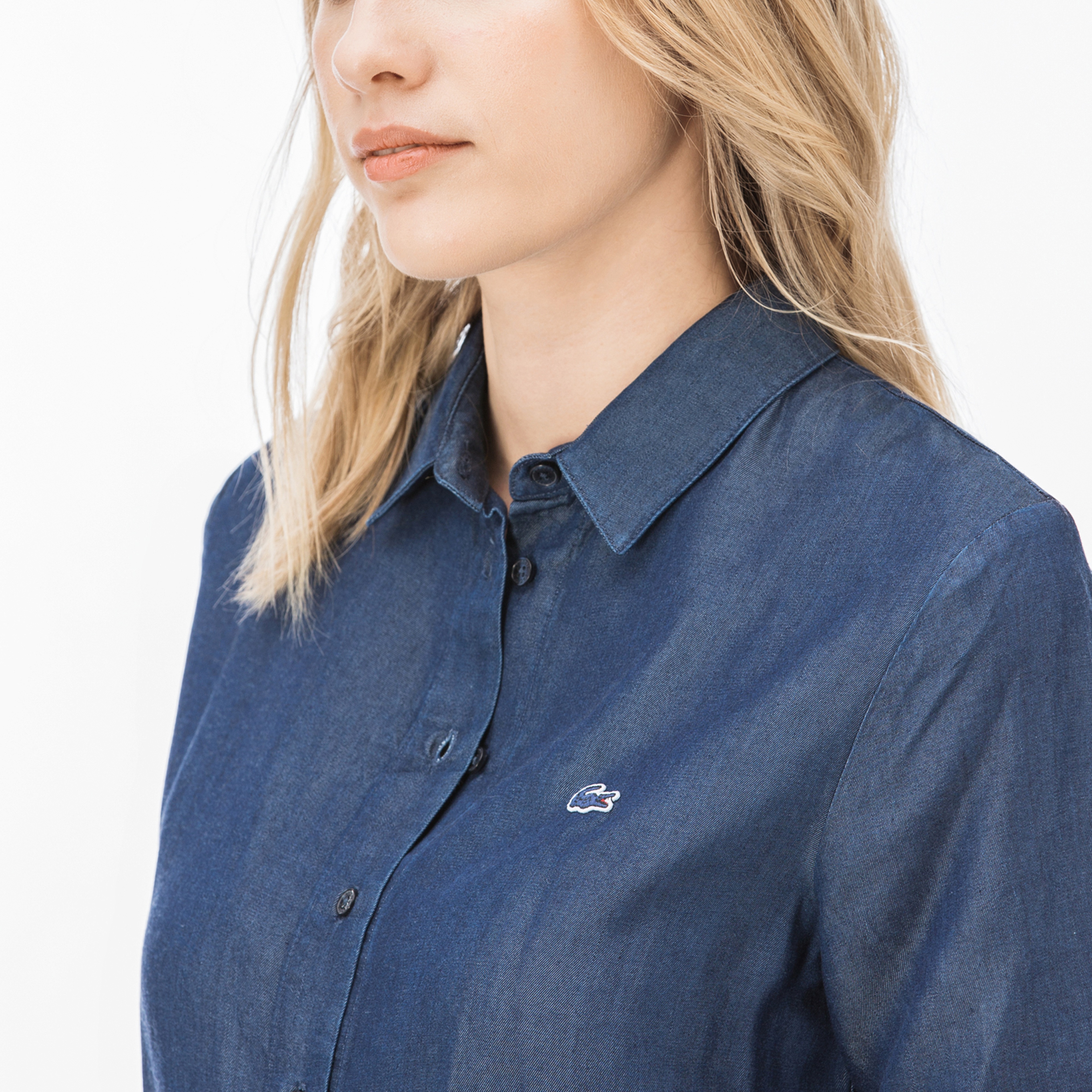 Lacoste Kadın Lacivert Gömlek Elbise