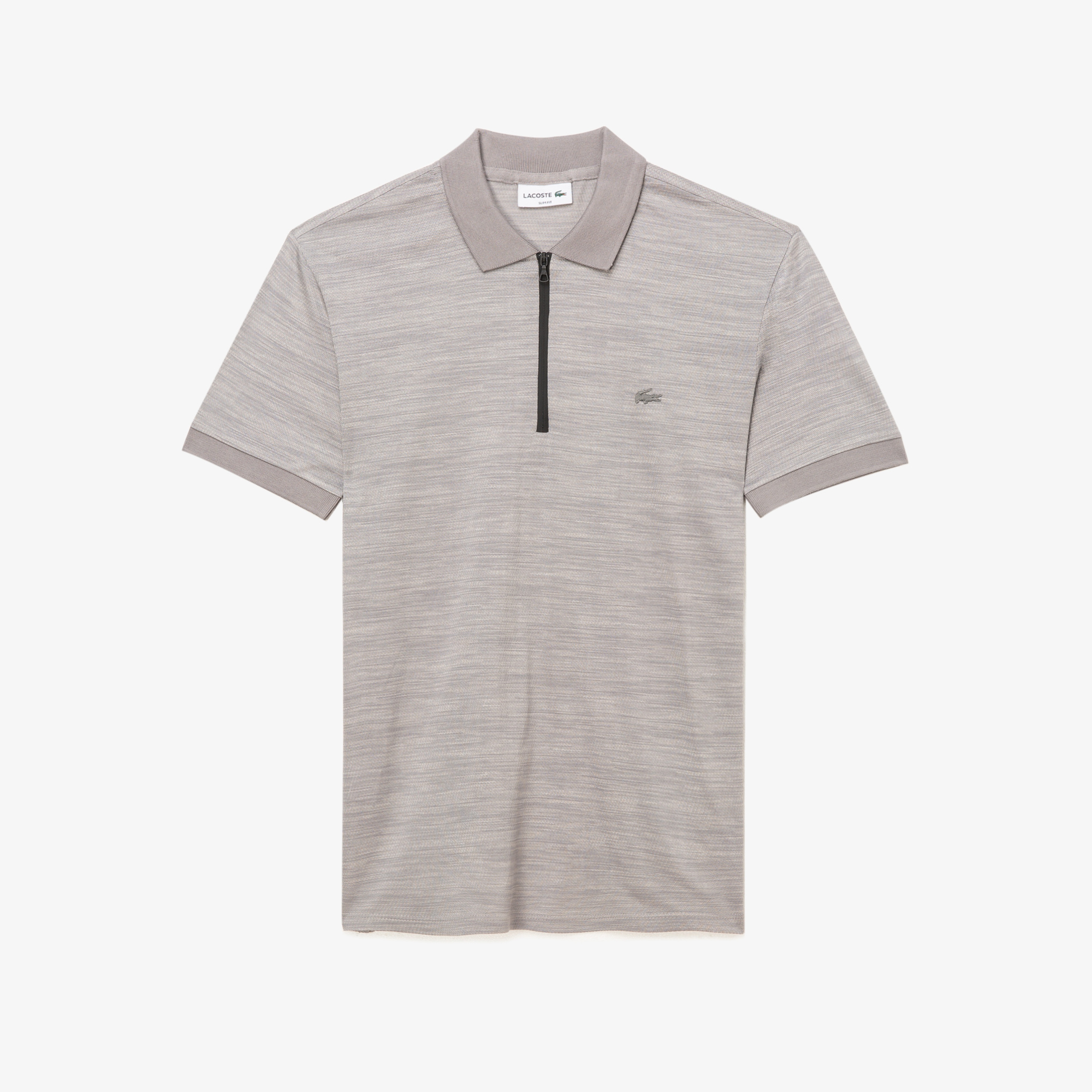 Lacoste Erkek Slim Fit Fermuarlı Gri Melanj Polo