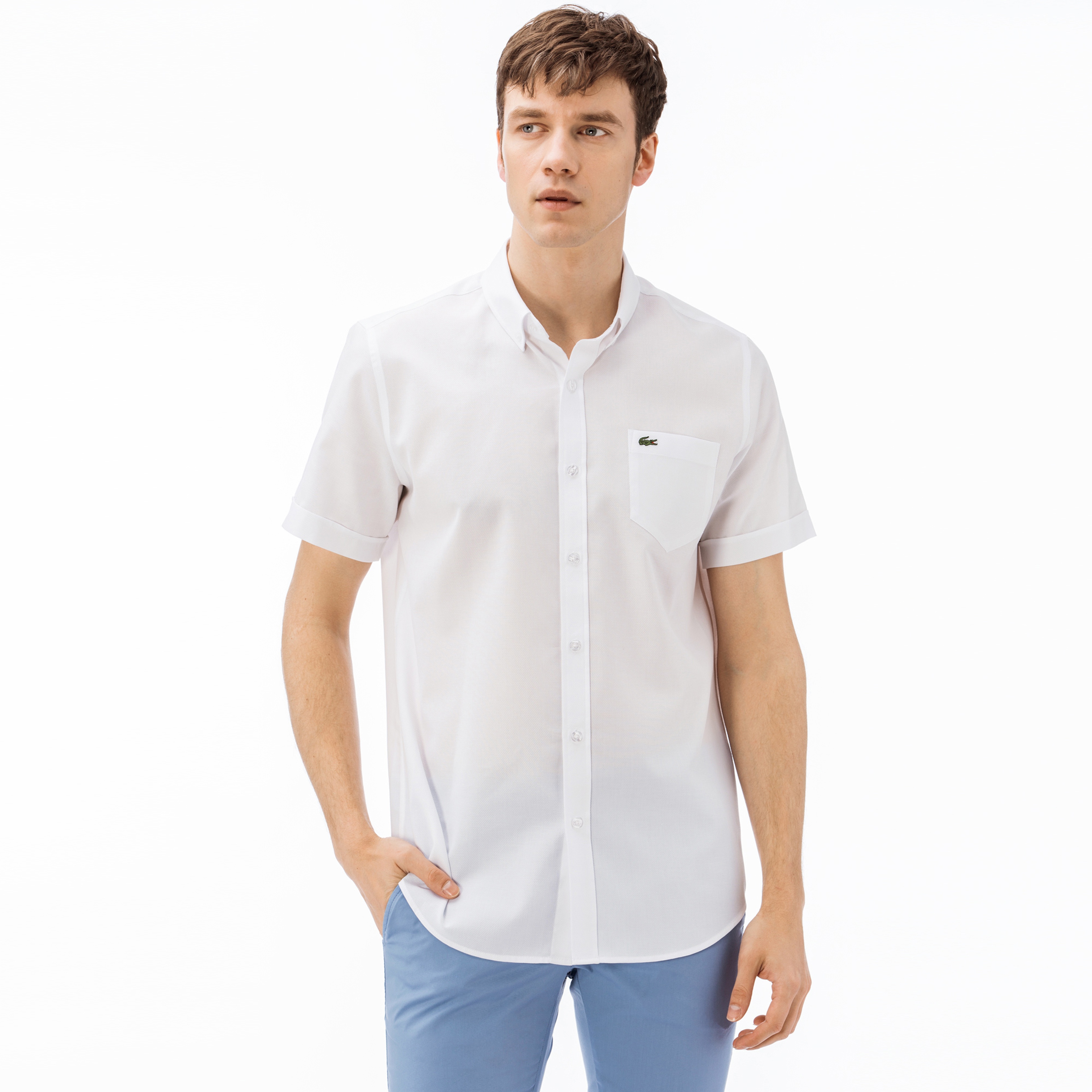 Lacoste Erkek Regular Fit Beyaz Gömlek