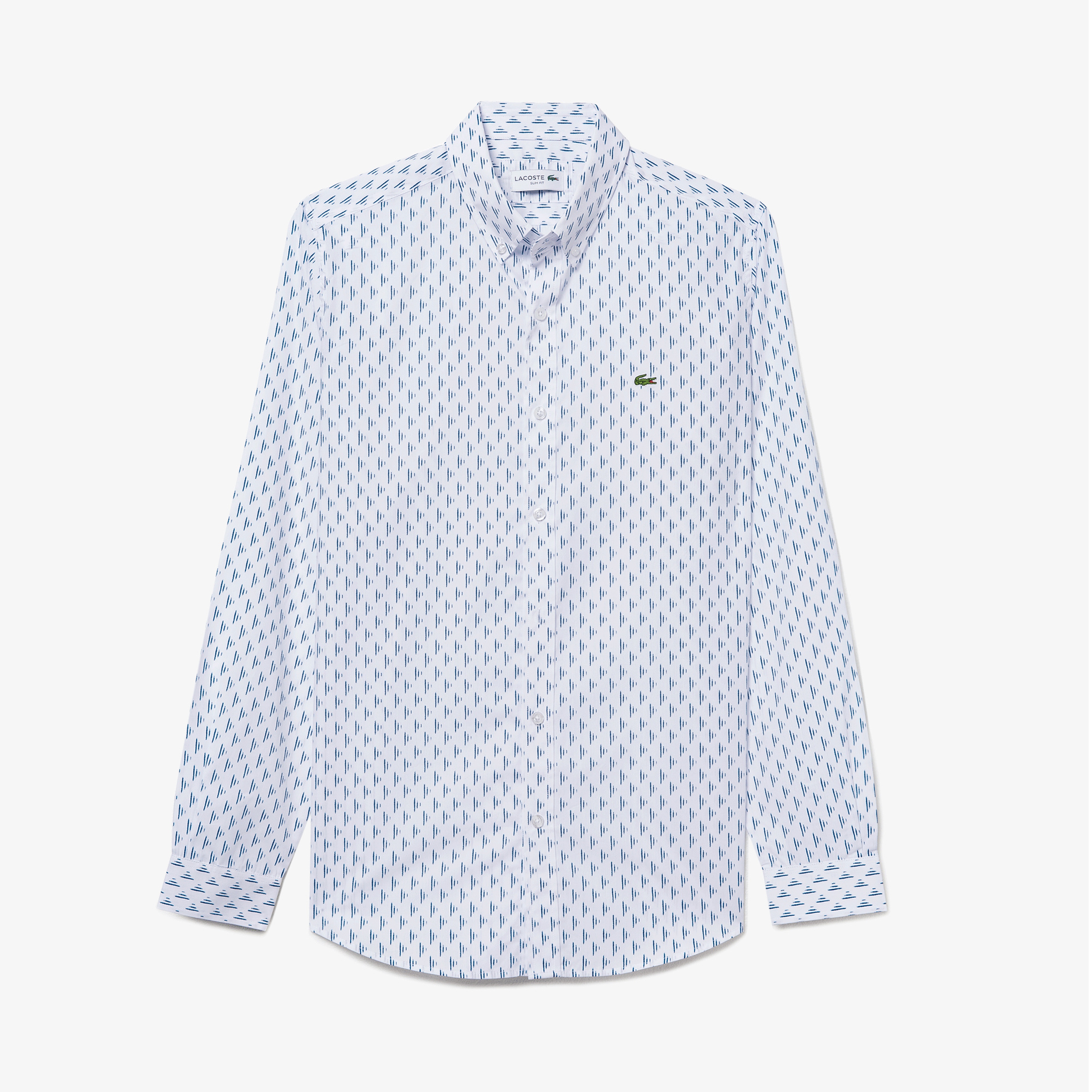 Lacoste Erkek Slim Fit Desenli Beyaz Gömlek