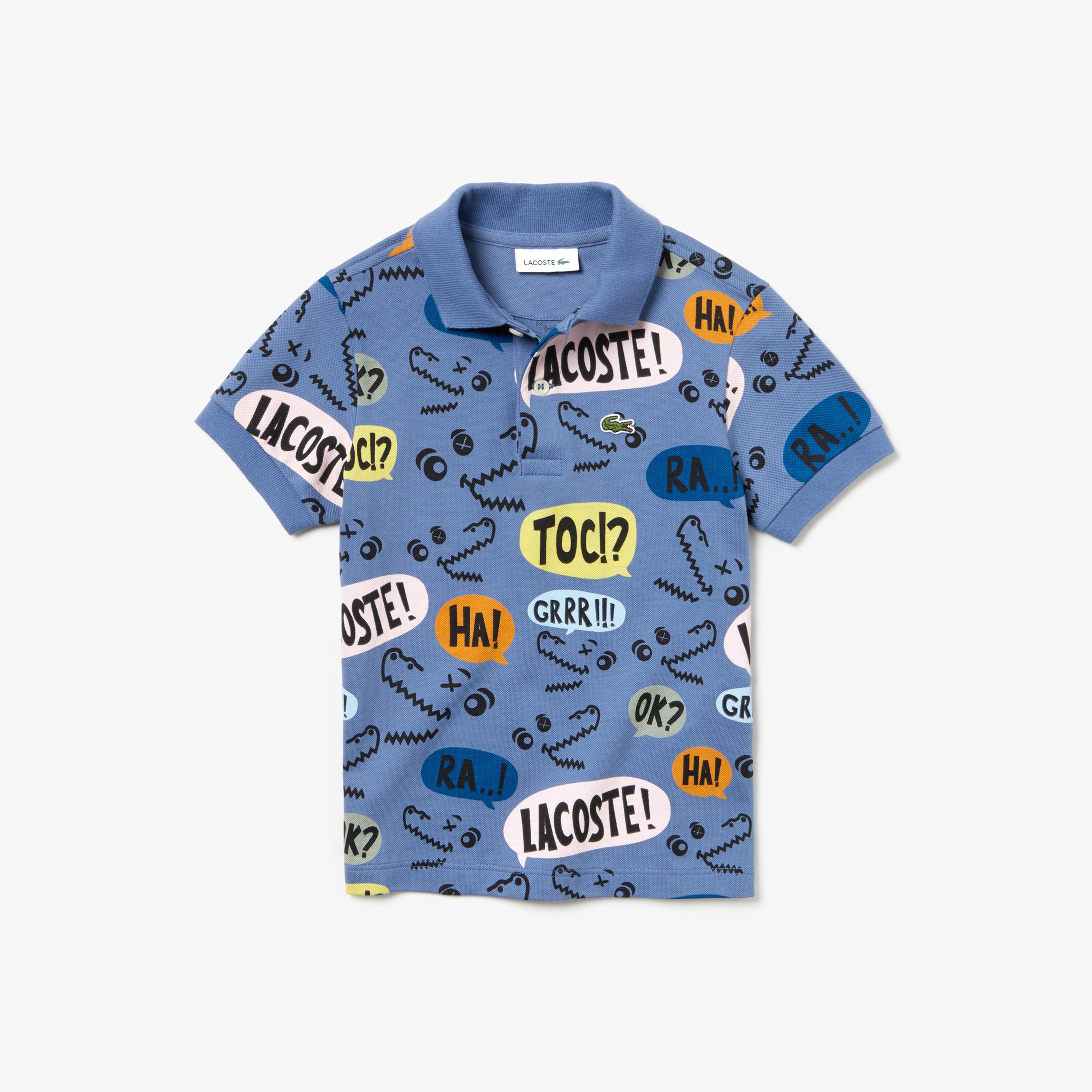 Lacoste Çocuk Baskılı Mavi Polo