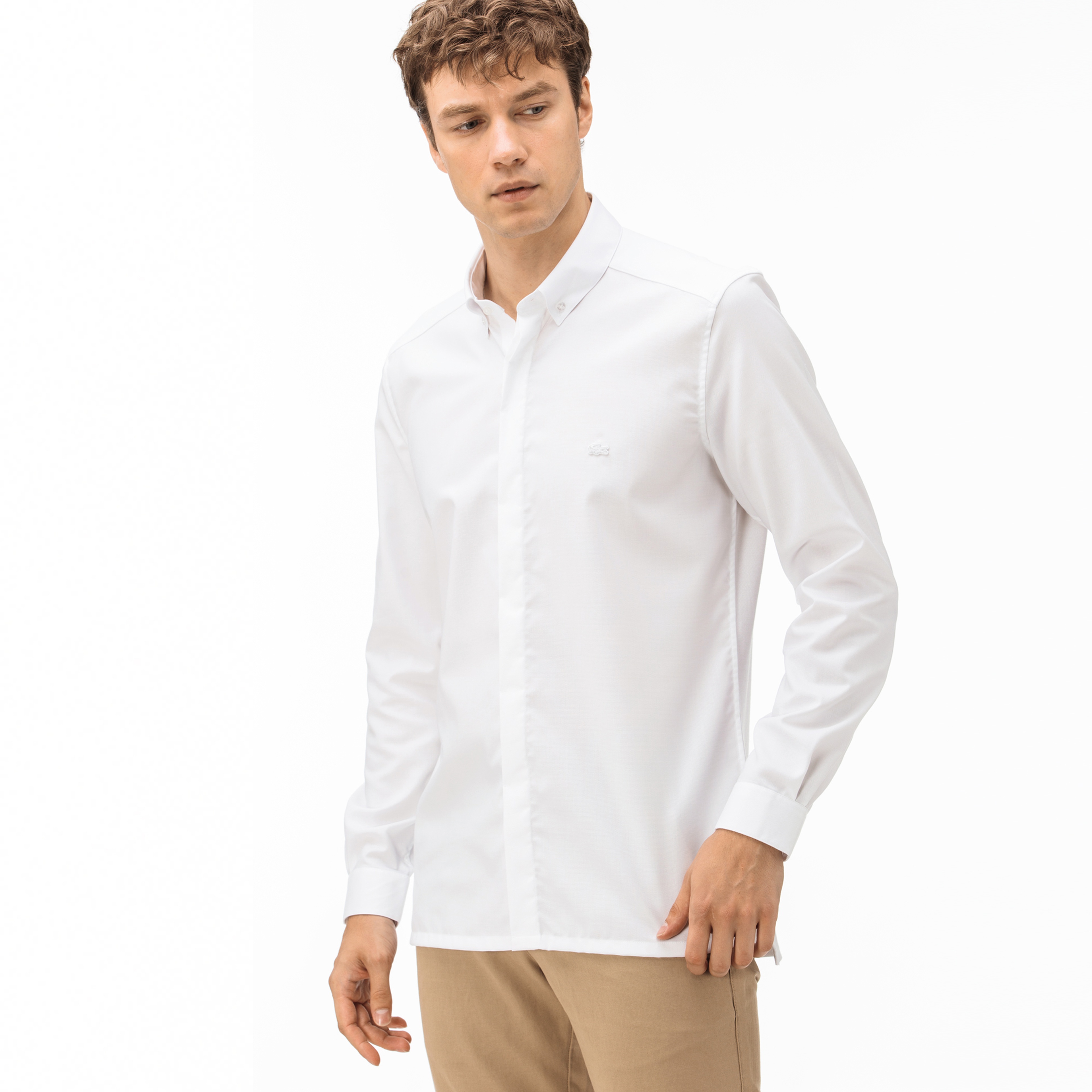 Lacoste Erkek Slim Fit Beyaz Gömlek