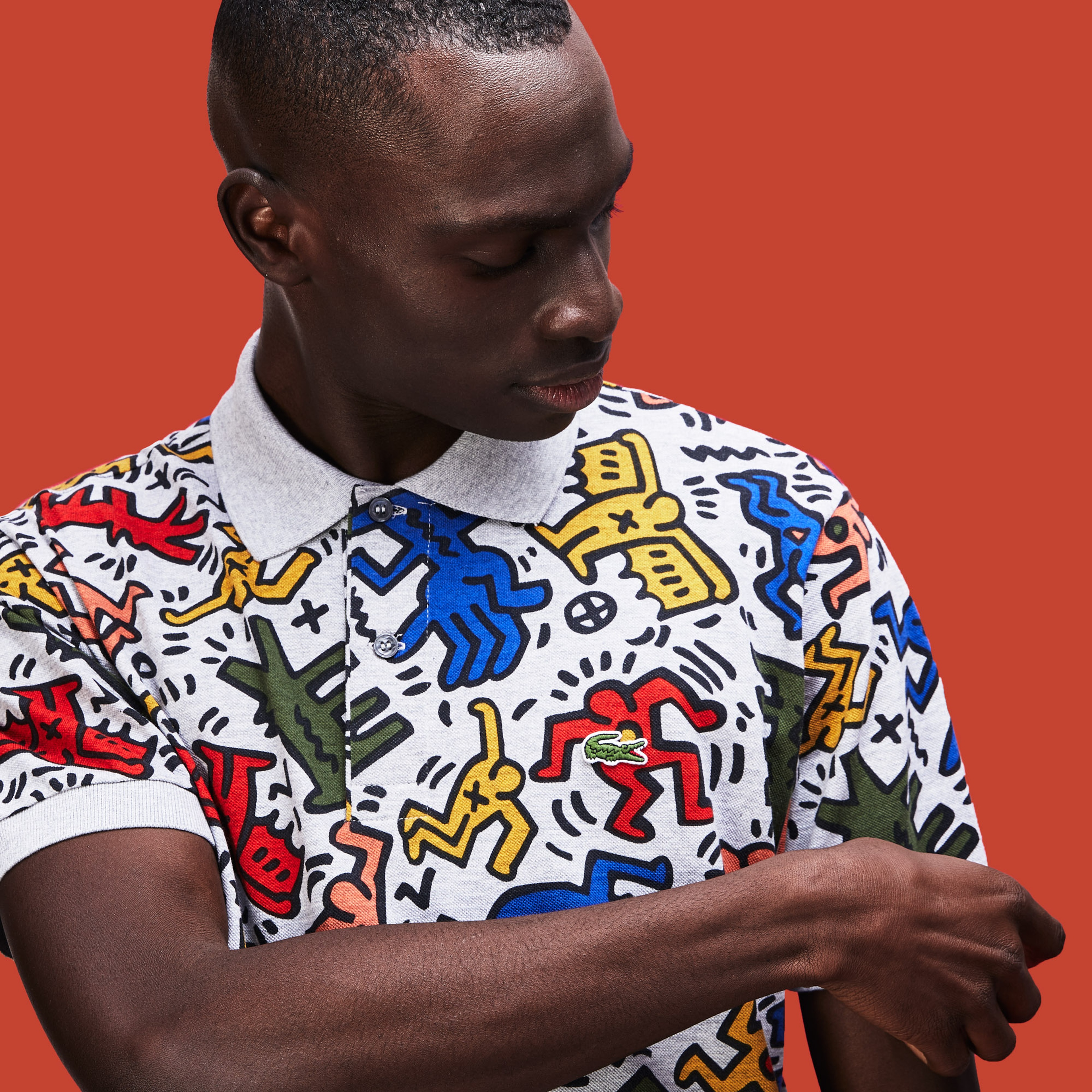 Lacoste X Keith Haring Erkek Klasik Fit Renkli Polo