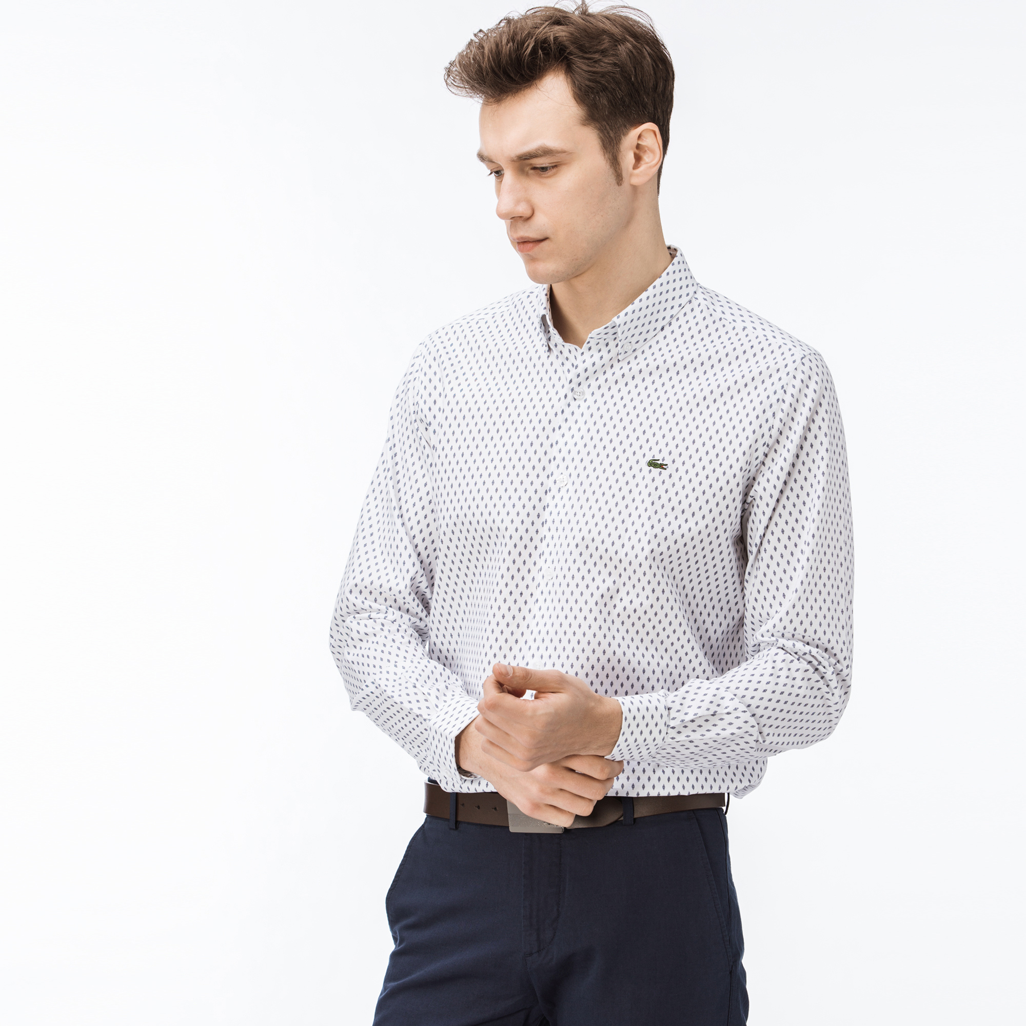 Lacoste Erkek Regular Fit Beyaz Gömlek