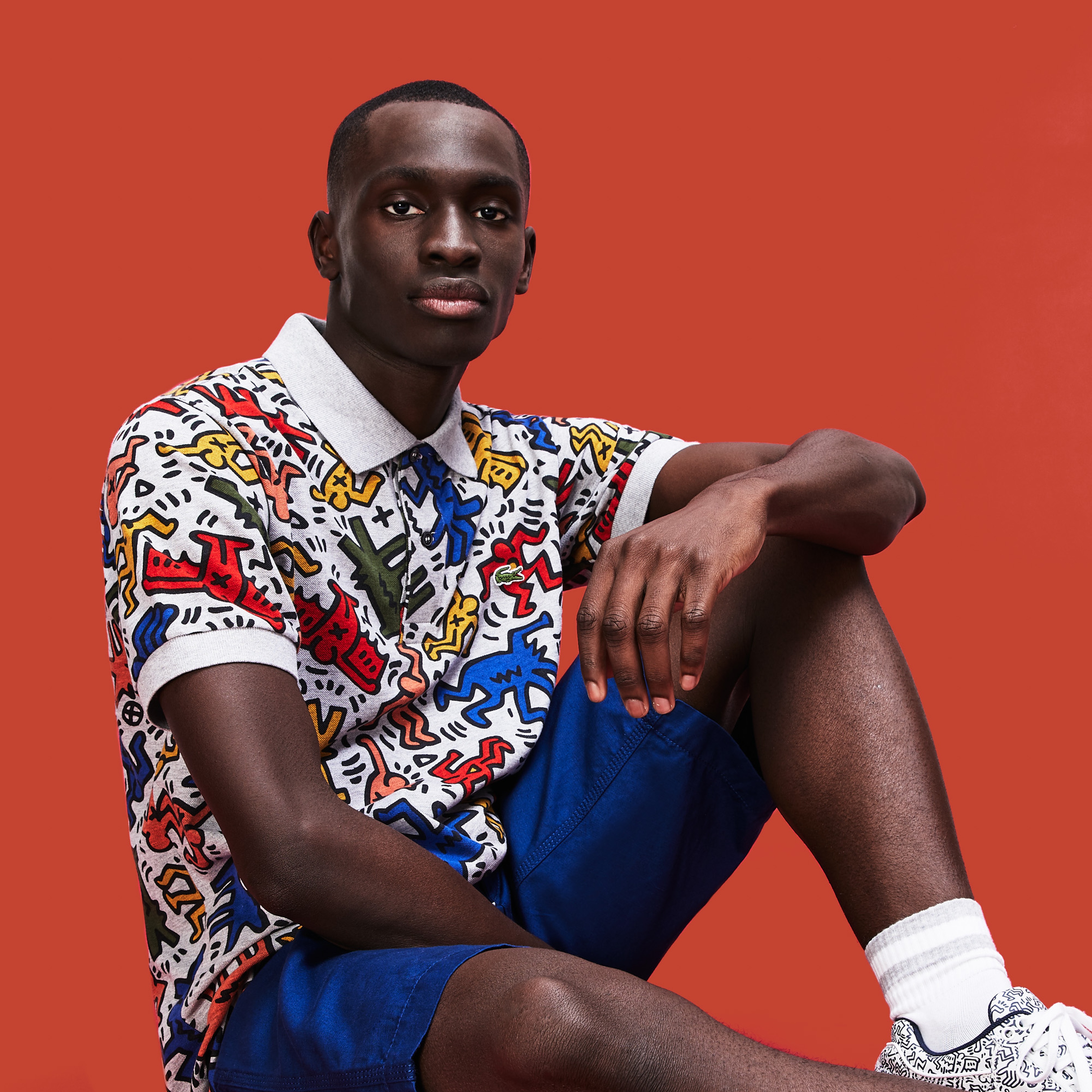 Lacoste X Keith Haring Erkek Klasik Fit Renkli Polo