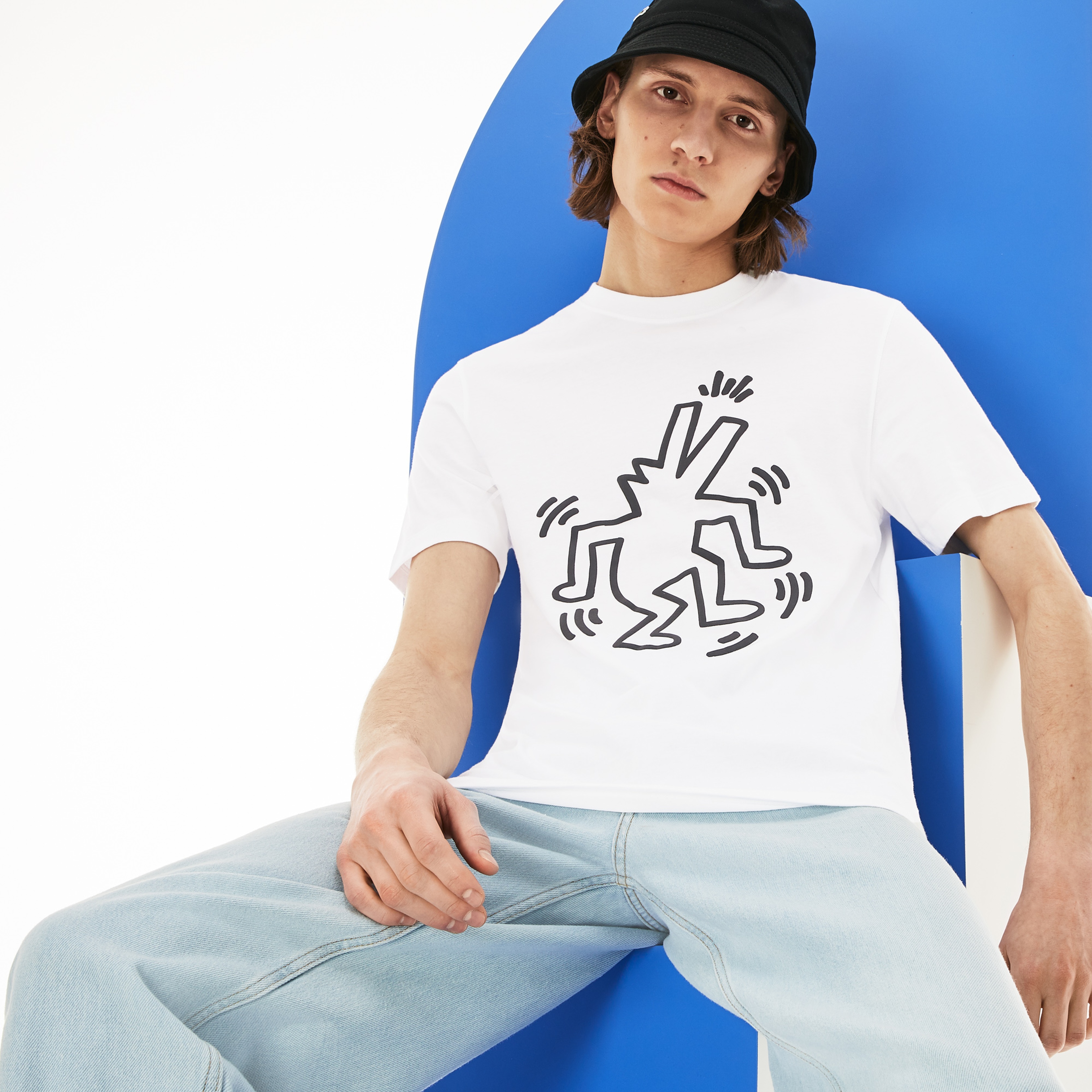 Lacoste X Kieth Haring Erkek Beyaz T-Shirt