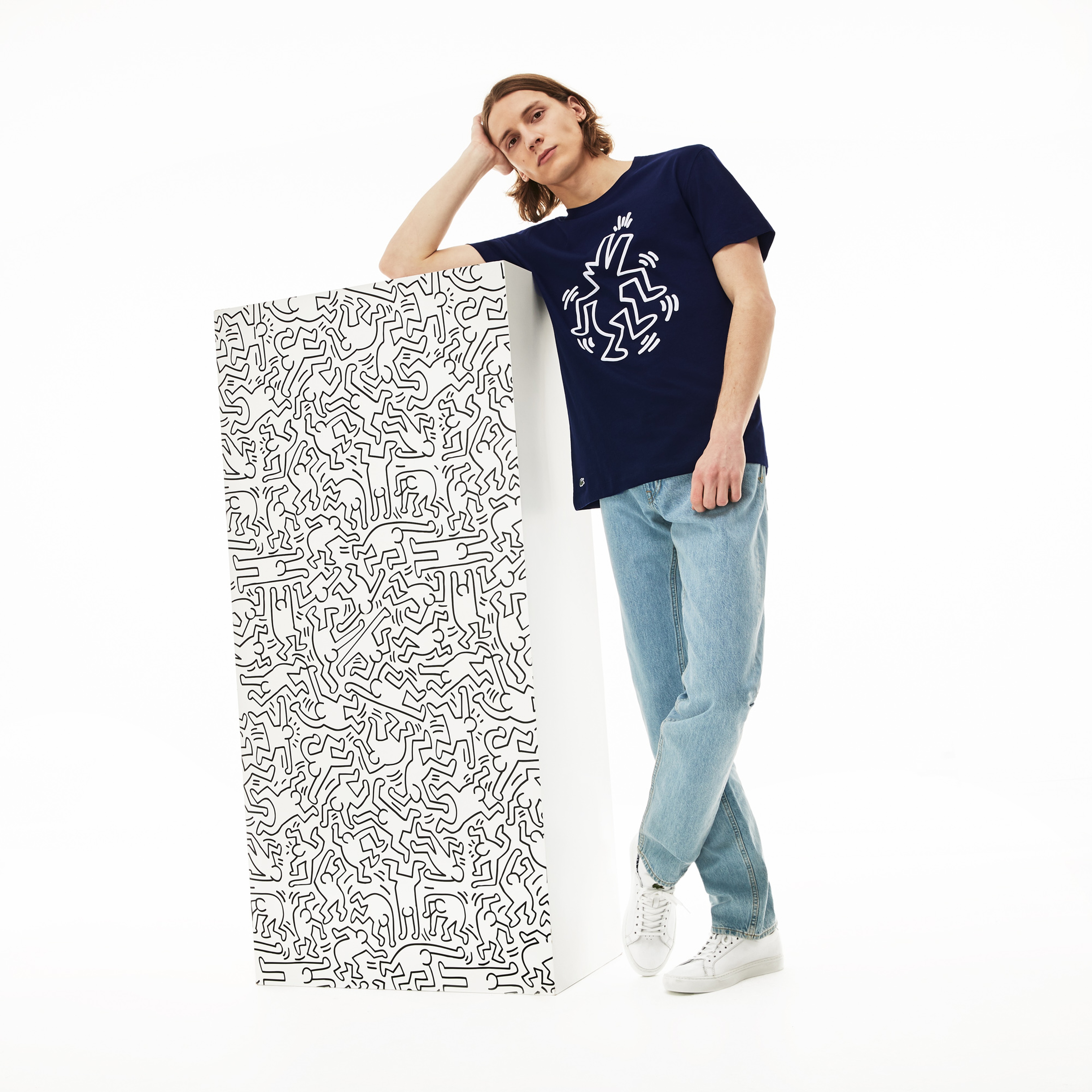 Lacoste X Keith Haring Erkek Regular Fit Lacivert T-Shirt