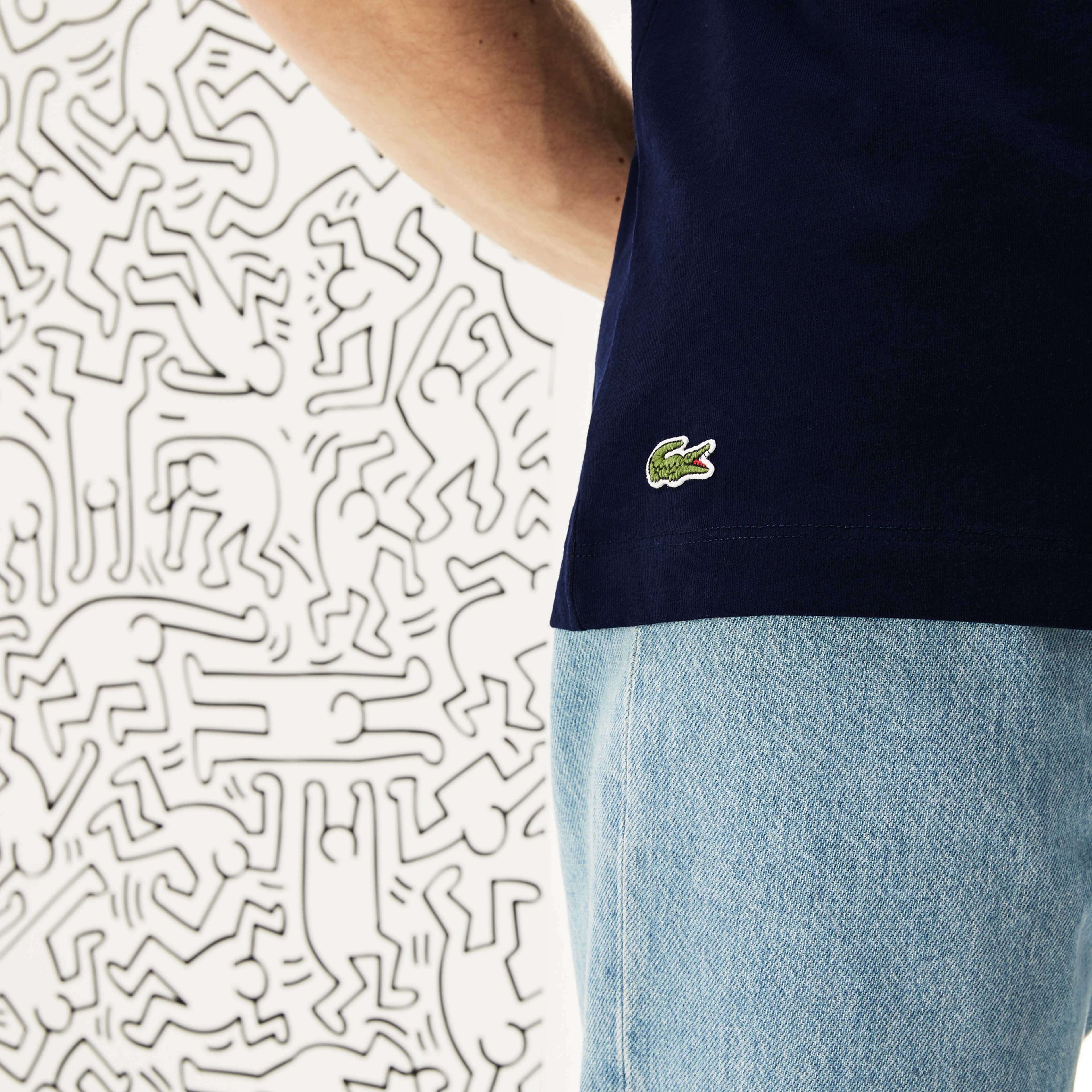 Lacoste X Keith Haring Erkek Regular Fit Lacivert T-Shirt