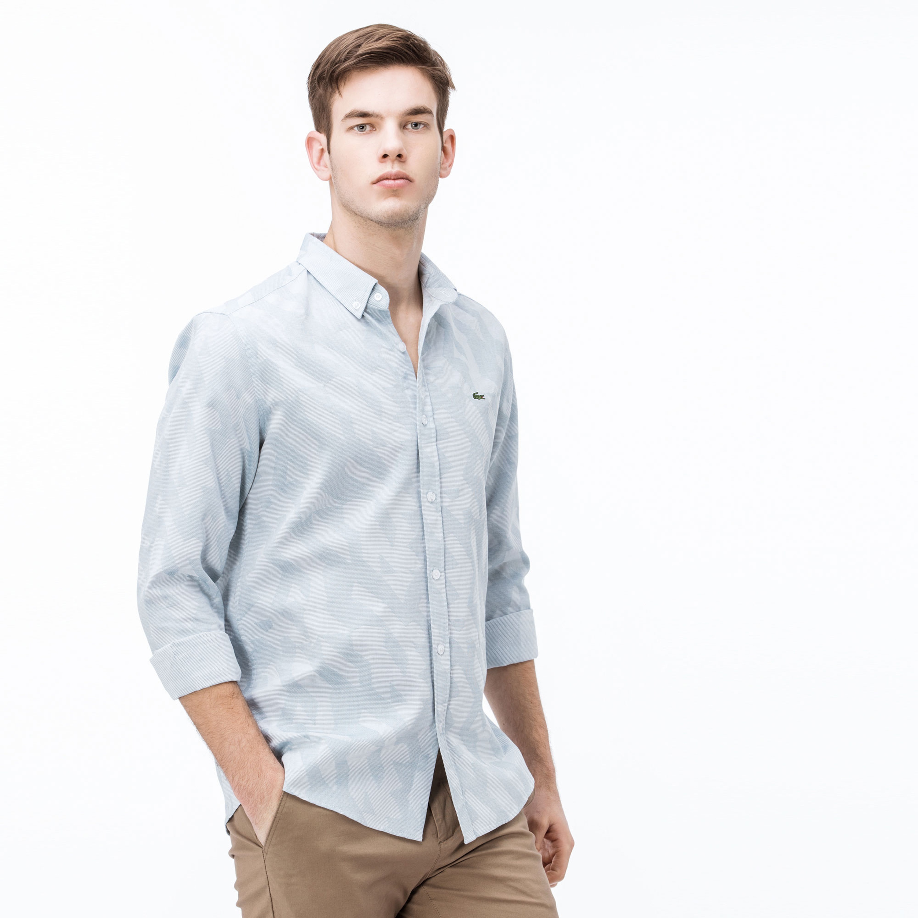 Lacoste Erkek Slim Fit Açık Mavi Gömlek