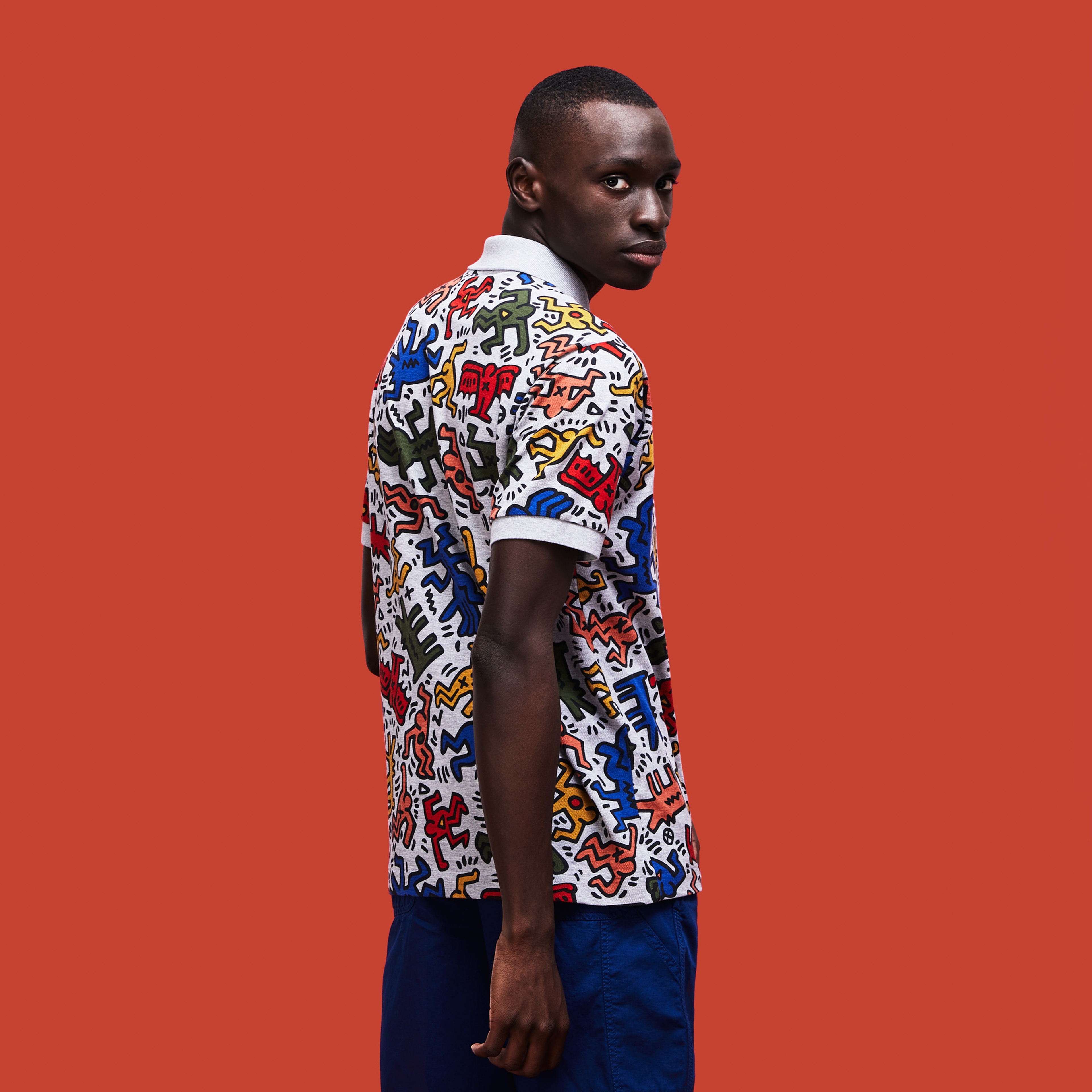 Lacoste X Keith Haring Erkek Klasik Fit Renkli Polo